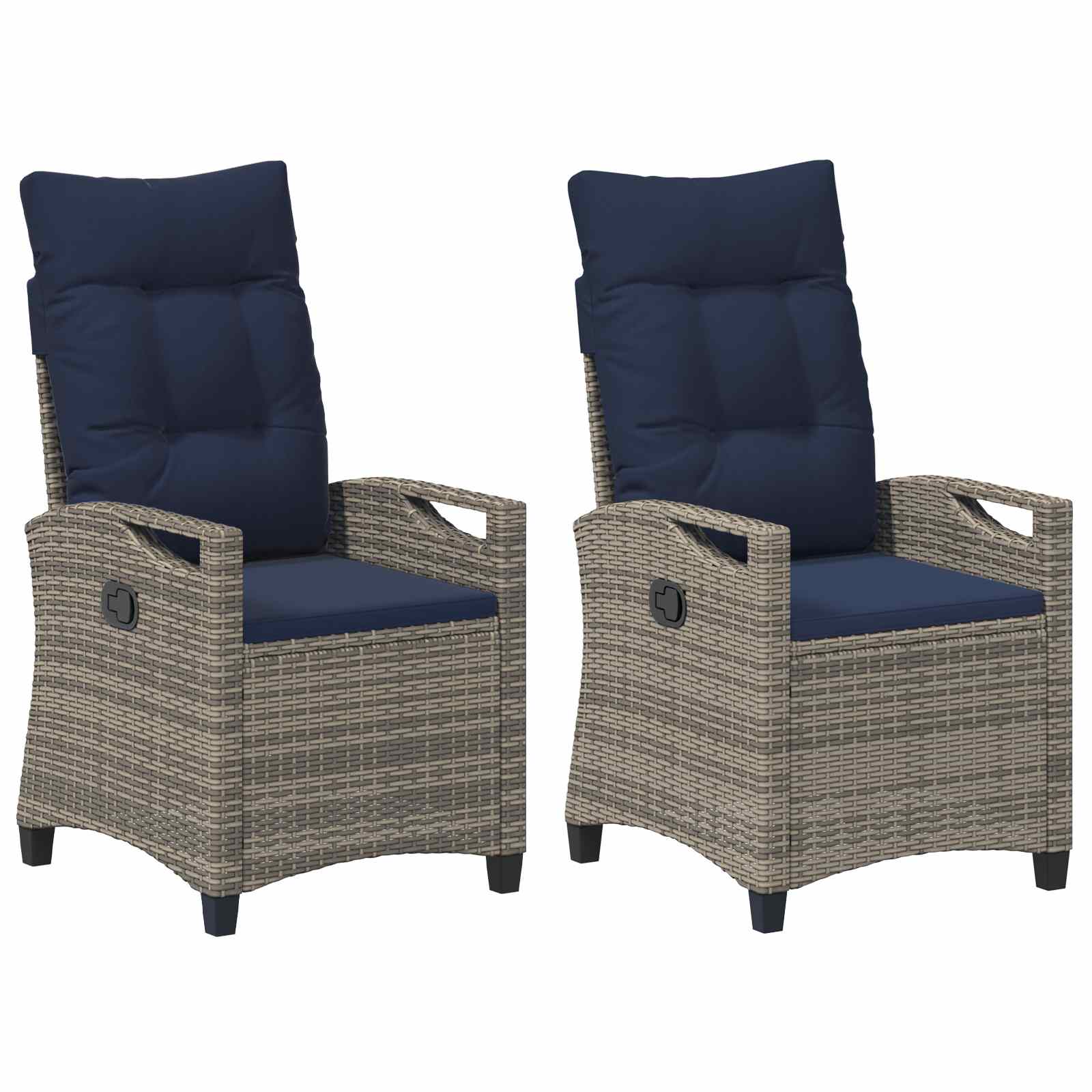 Vrtna stolica 2 pcs siva i modra 56 x 60 x 112 cm