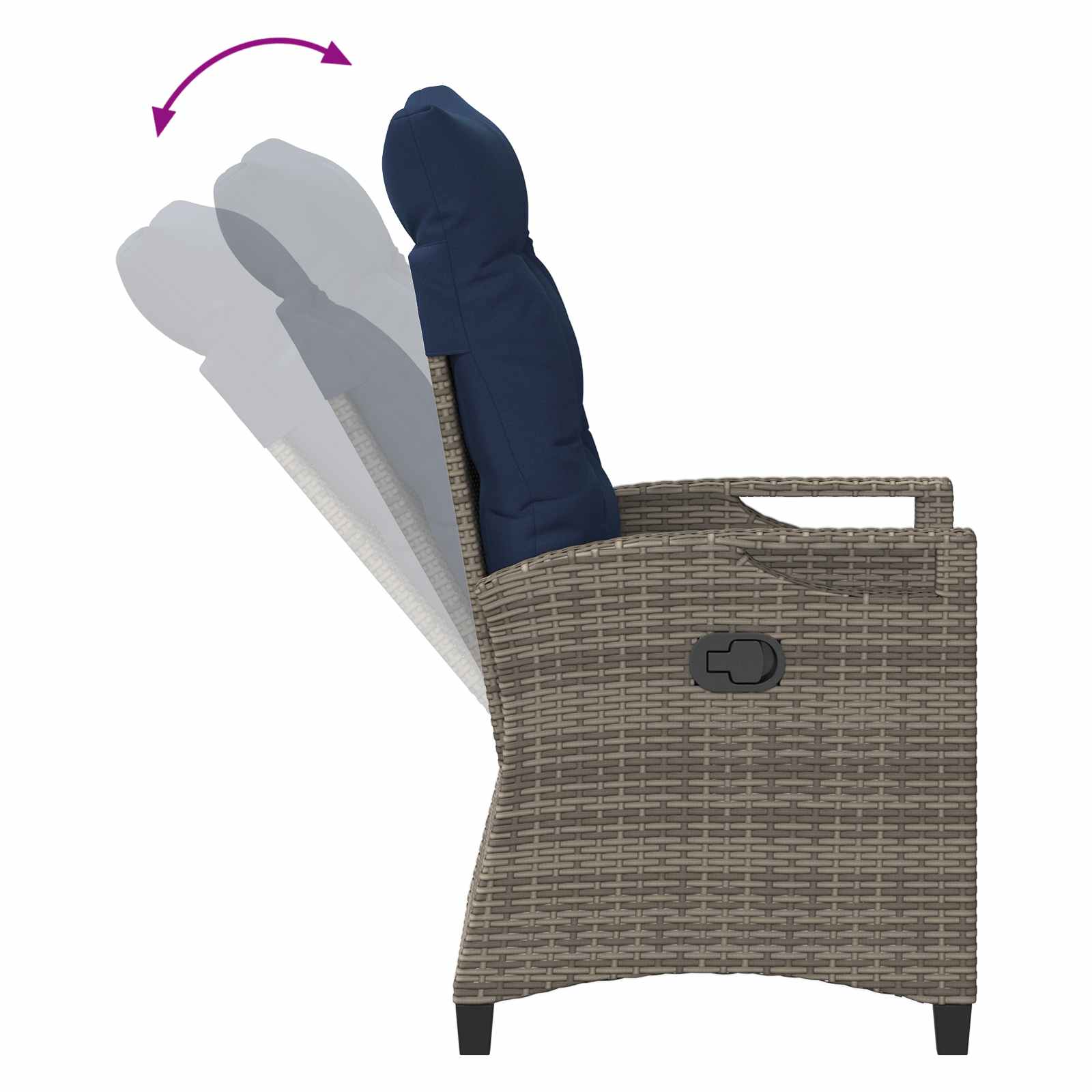 Vrtna stolica 2 pcs siva i modra 56 x 60 x 112 cm