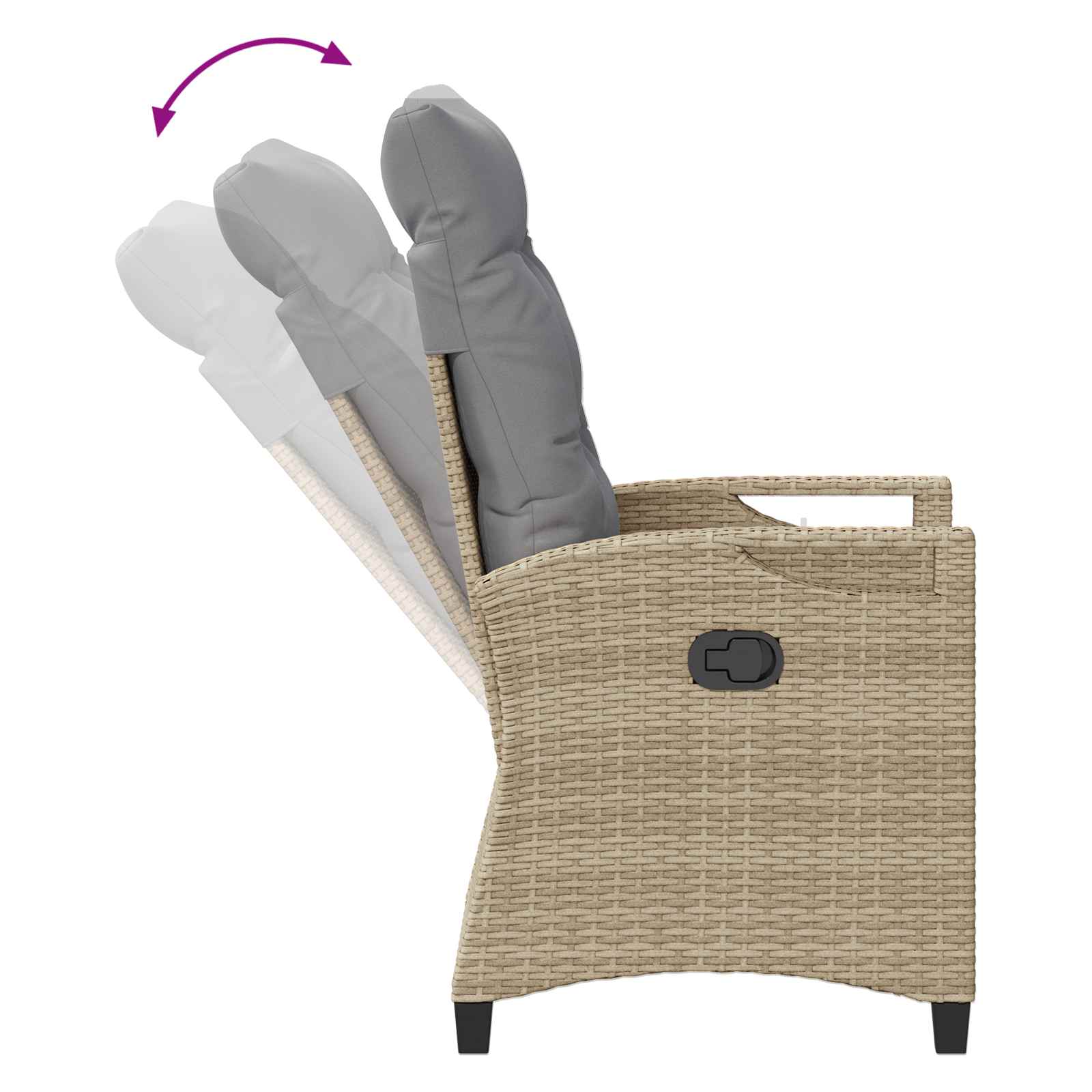 Ležaljka u vrtu Bež i svijetlo siva 56 x 60 x 112 cm poliratan