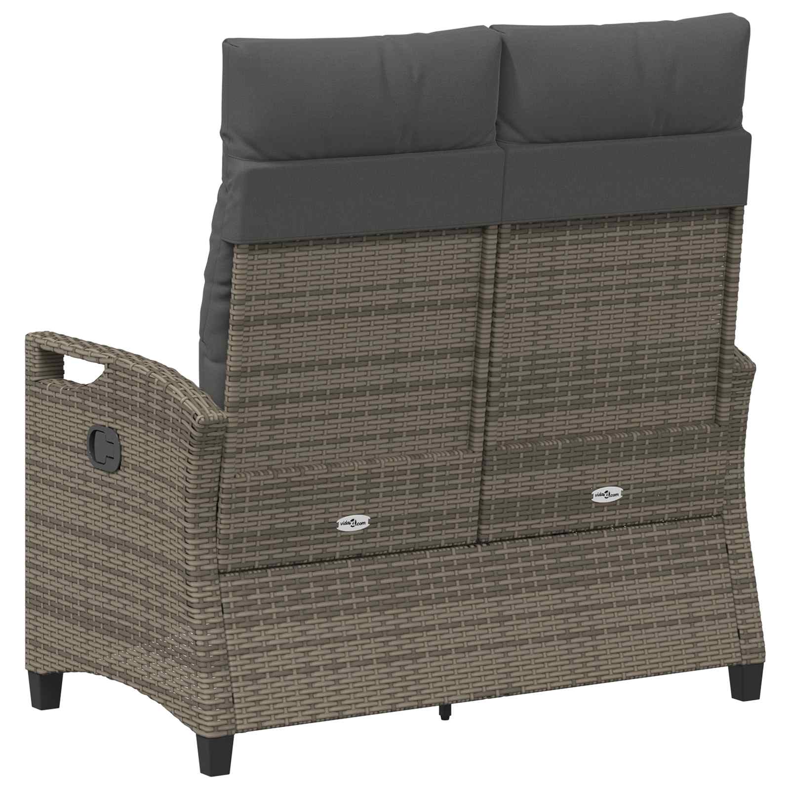 Vrtna klupa s jastukom Siva i tamno siva 105 x 60 x 112 cm