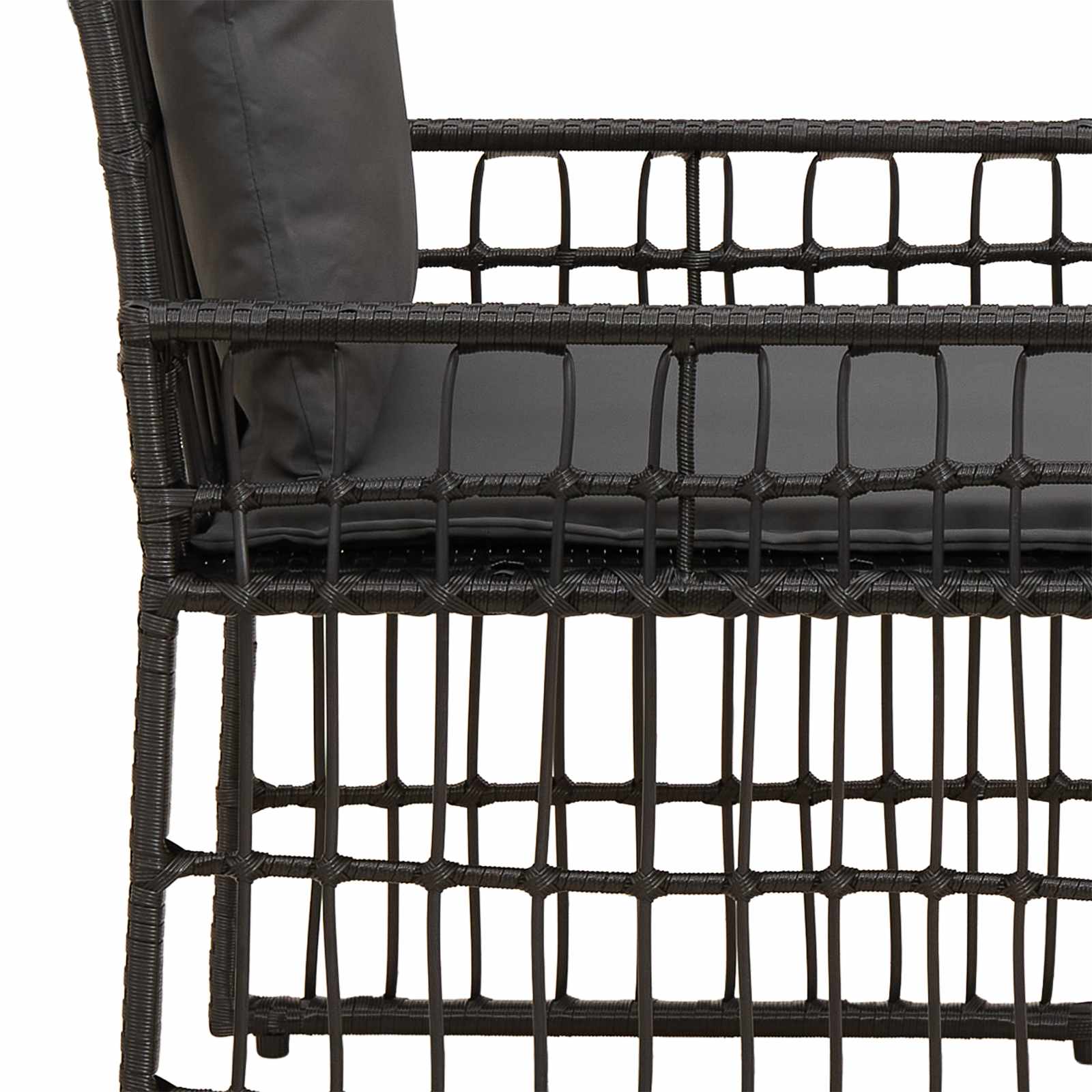 Set vanjskog namještaja 4 pcs Crna i tamno siva