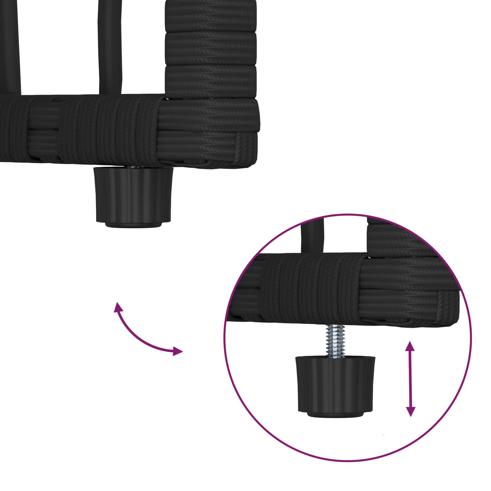 Set vanjskog namještaja 4 pcs Crna i tamno siva