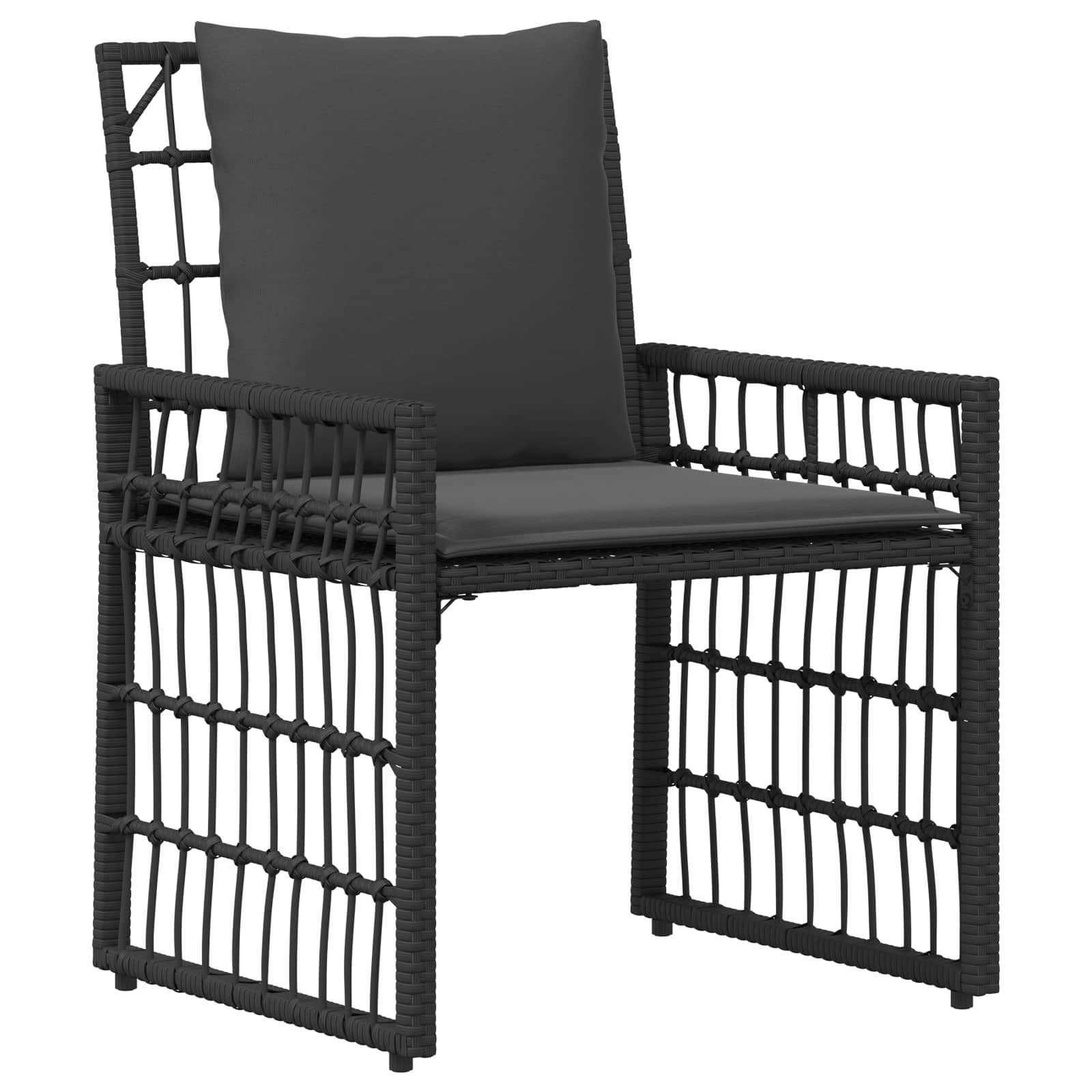 Set vanjskog namještaja 3 pcs Crna i tamno siva