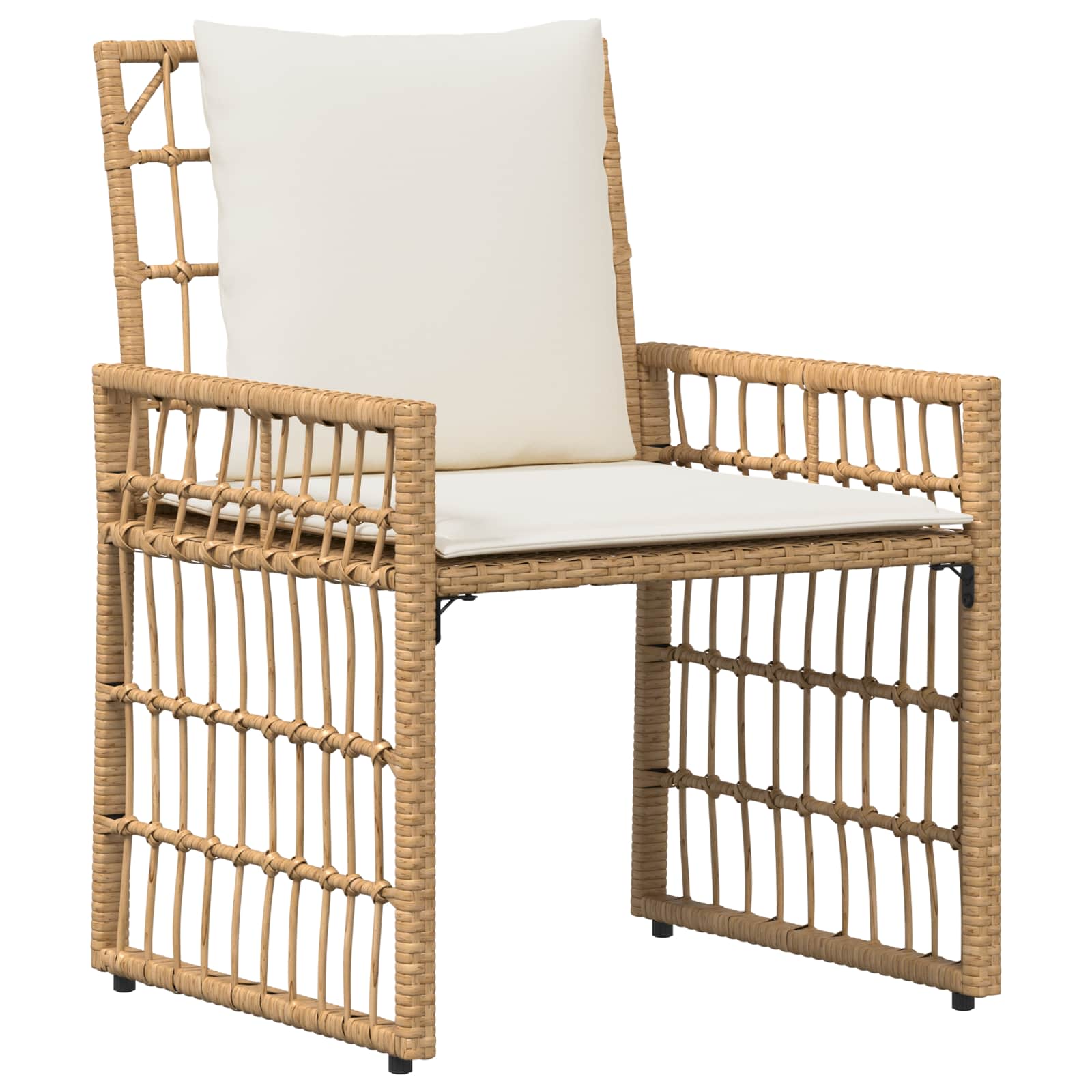 Set vanjskog namještaja 3 pcs Prirodna i krema bijela
