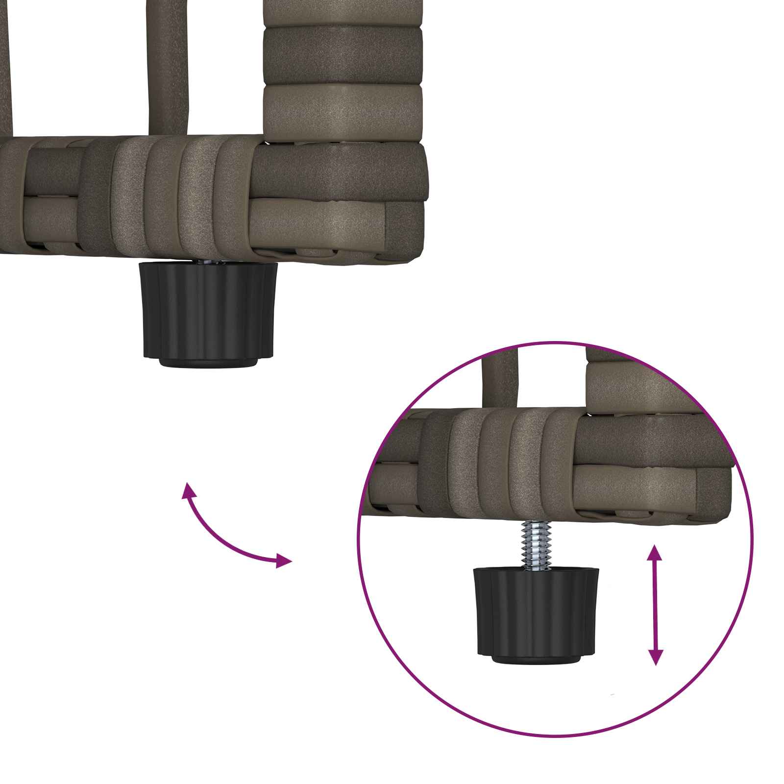 Set vanjskog namještaja 3 pcs Crna i tamno siva