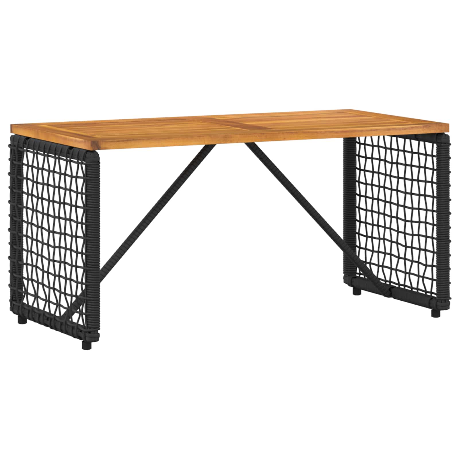 Set vanjskog namještaja s jastukom 4 pcs Crna i krem-bijela