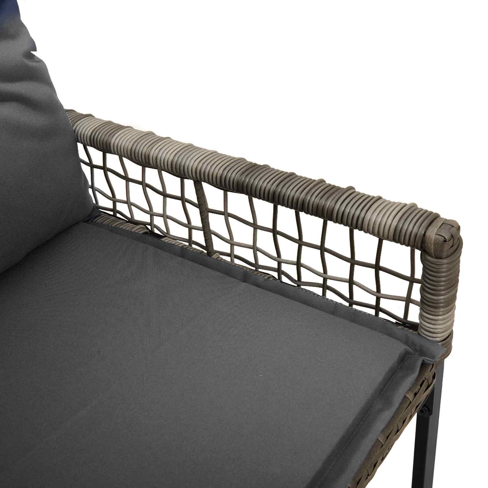 Vanjska klupa Sivi 118 x 55 x 82 cm PE Rattan i Tkanina