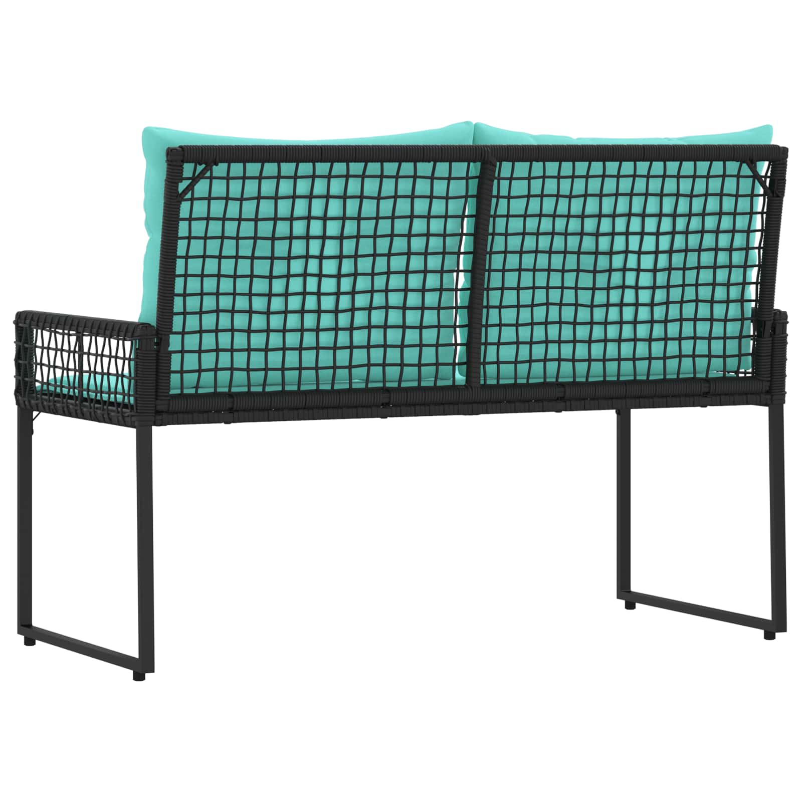 Vanjska klupa s jastukom Crna i Tirkizna 118 x 55 x 82 cm