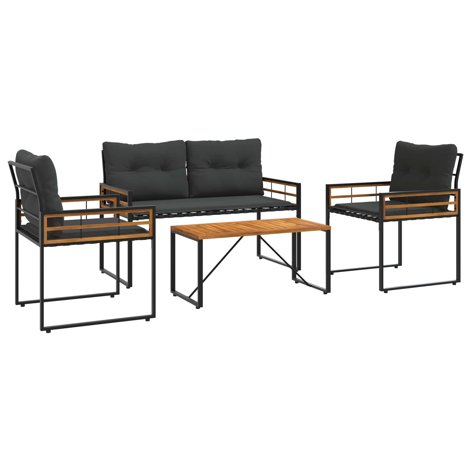 Set vanjskog namještaja s jastukom 4 pcs Siva