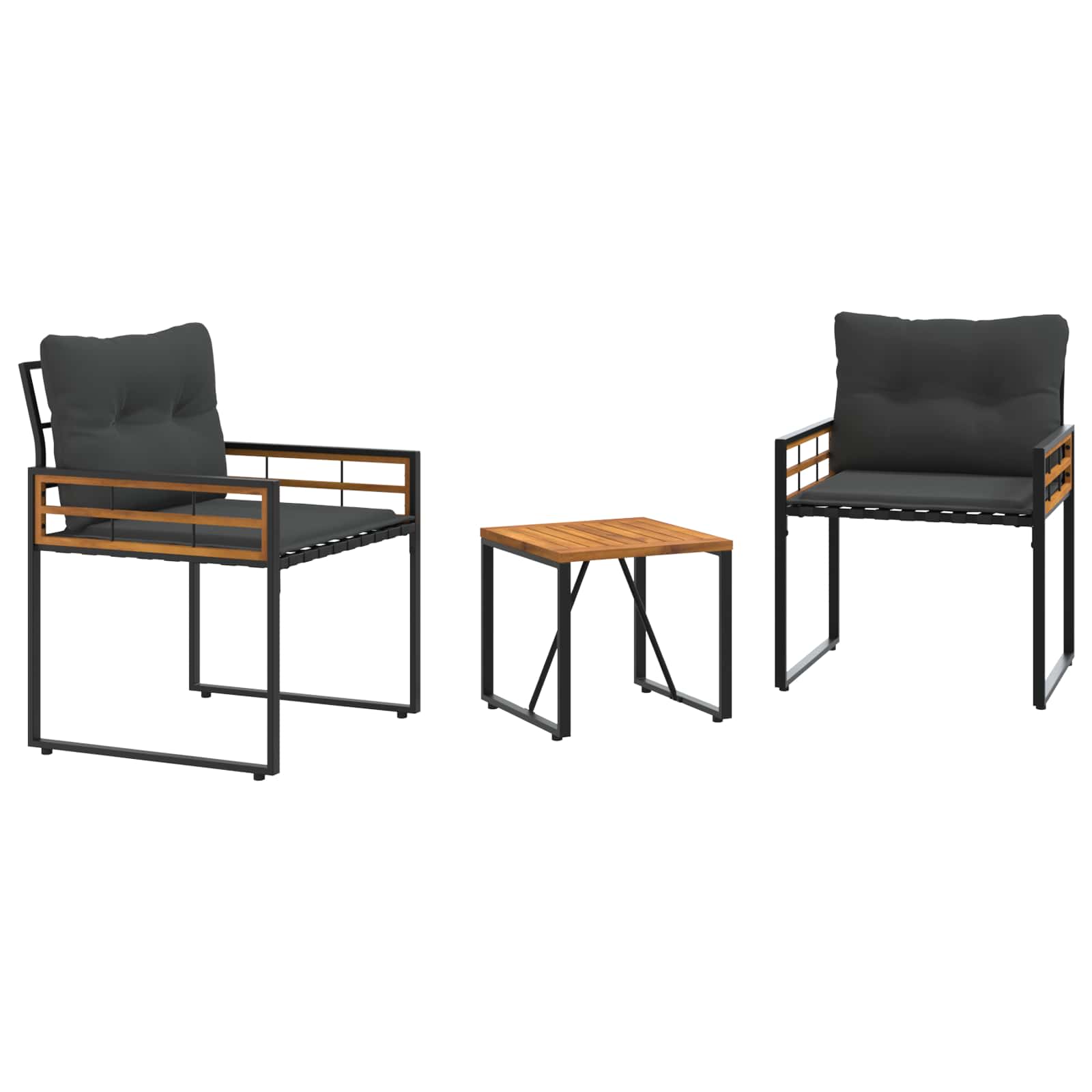 Set vanjskog namještaja s jastukom 3 pcs Siva