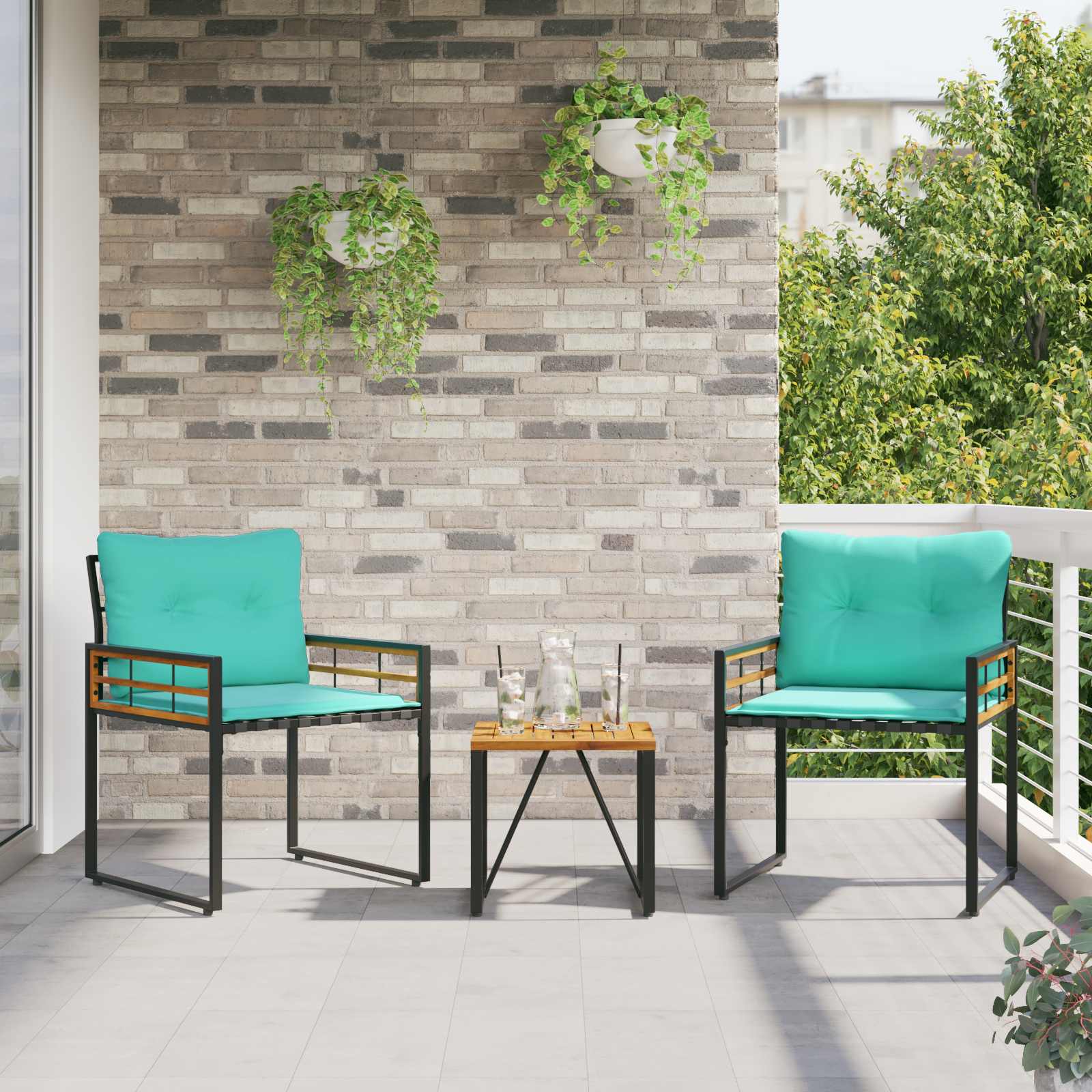 Set vanjskog namještaja s jastukom 3 pcs Tirkizna