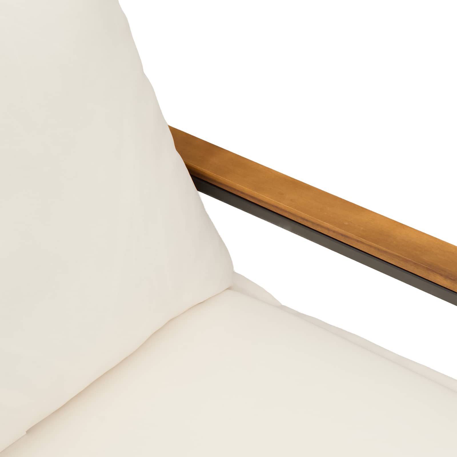 klupa s jastukom Crna i krem-bijela 115 x 65 x 72 cm Ratan