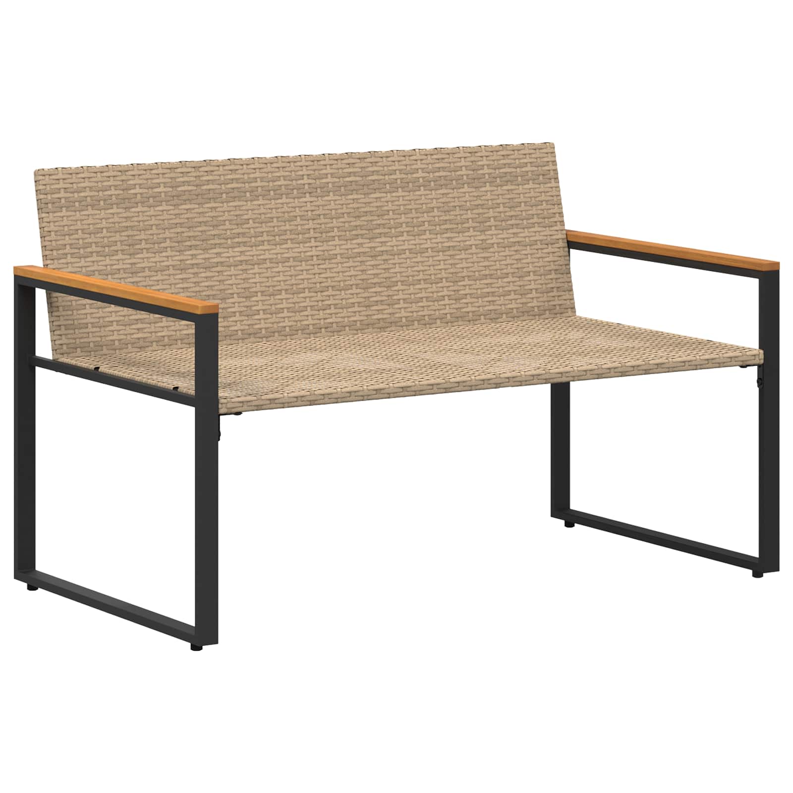 klupa s jastukom Bež i krem bijela 115 x 65 x 72 cm Ratan