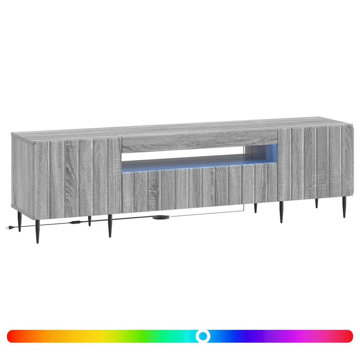 LED TV kabinet Siva Sonoma Konstruirano drvo