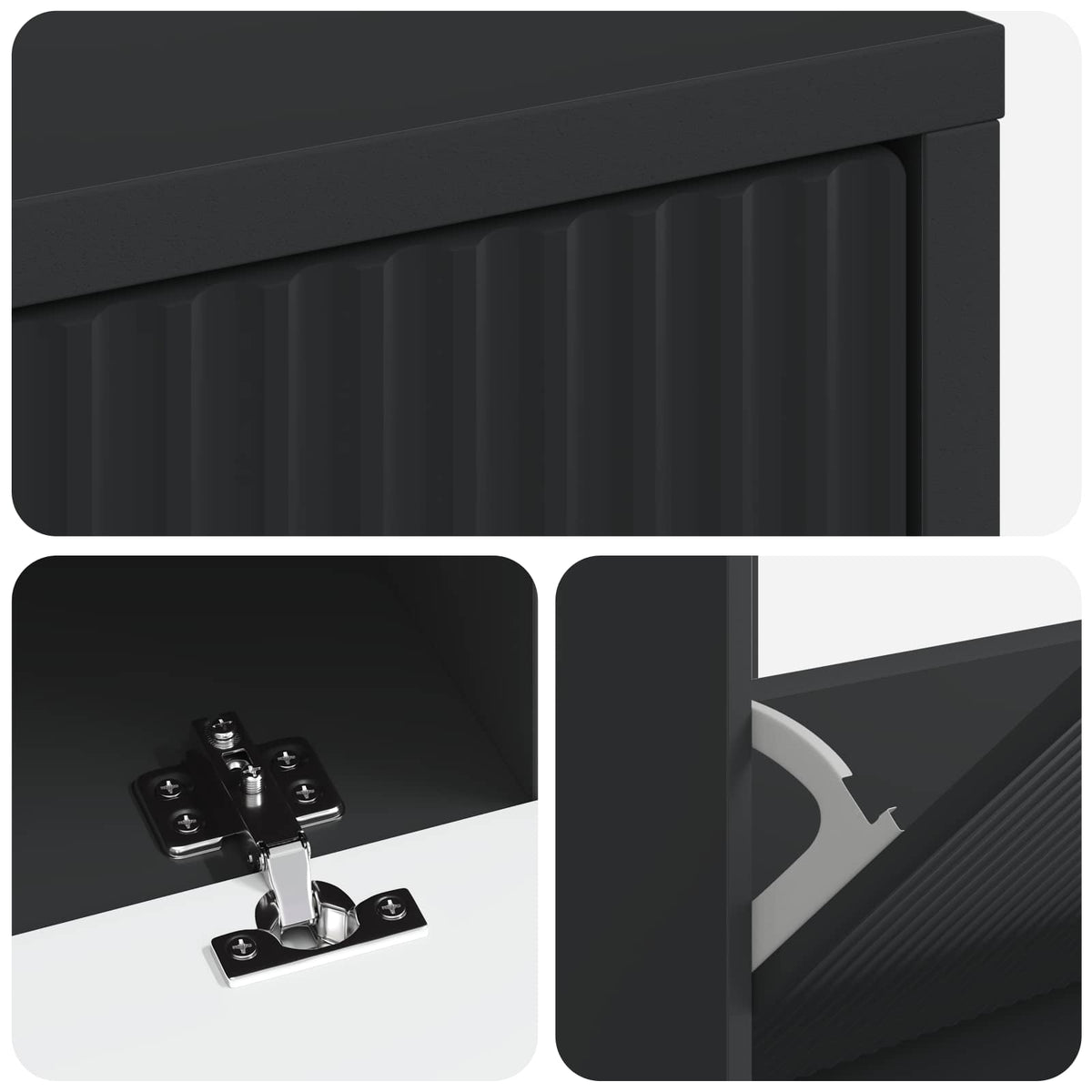 Ormar za cipele ARNHEM 78 x 24 x 103 cm Konstruirano drvo Crna