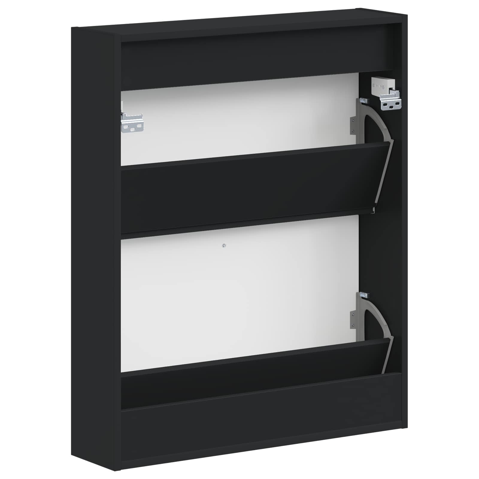 Ormar za cipele na zidu HAARLEM 71 x 17 x 86 cm Crna