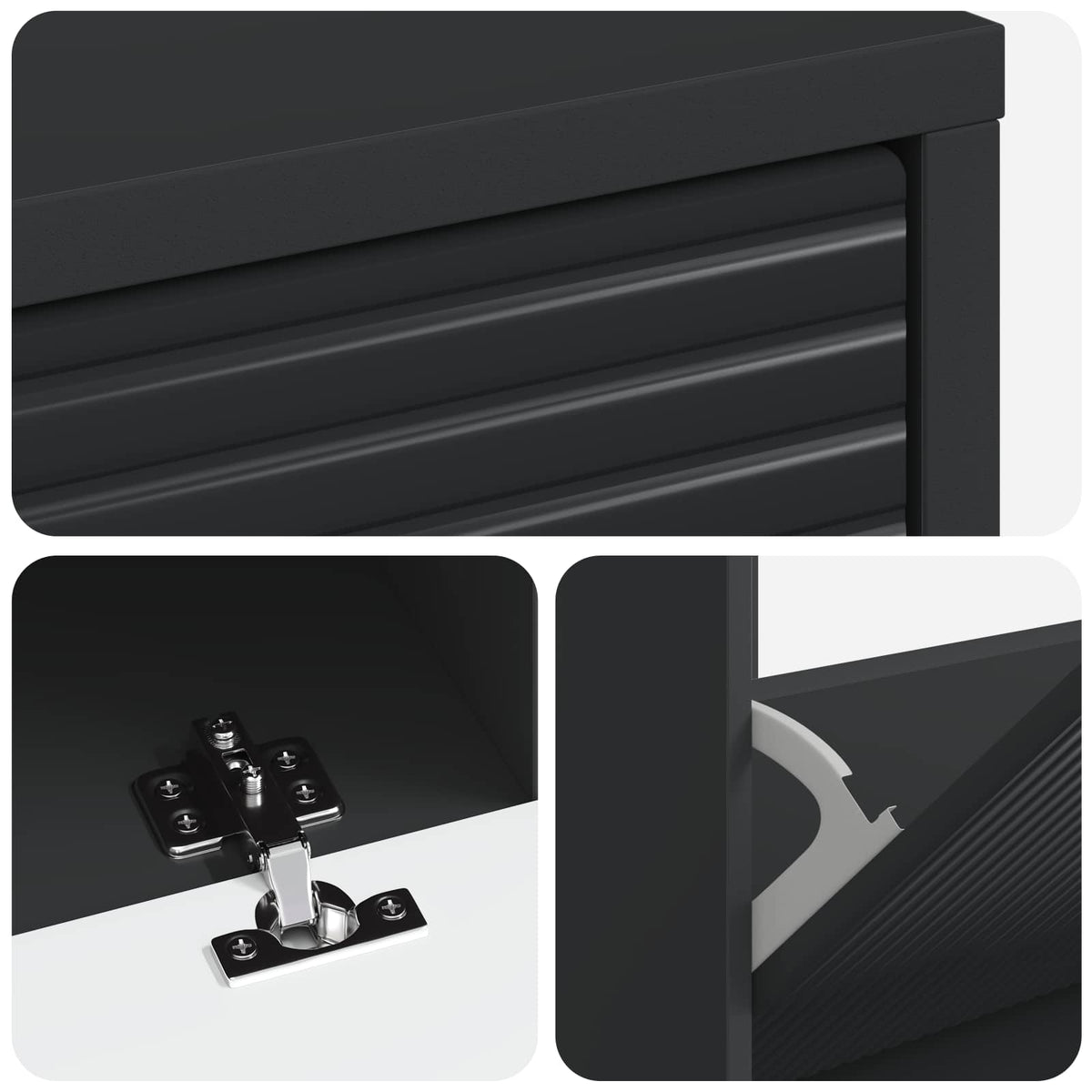 Ormar za cipele HAARLEM 78 x 24 x 103 cm Konstruirano drvo Crna