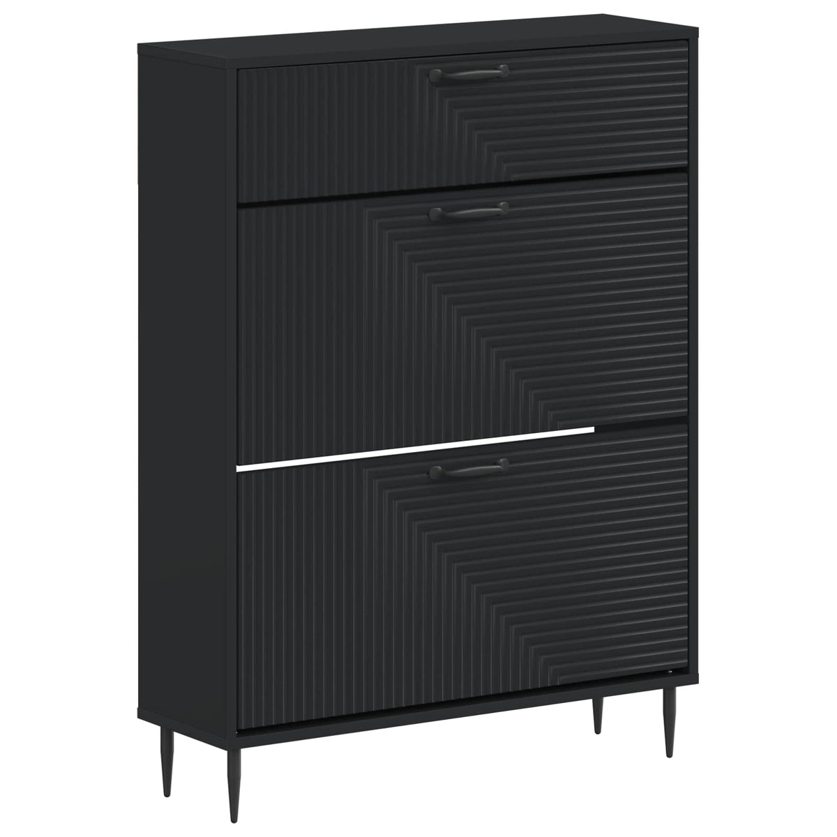 Ormar za cipele HAARLEM 78 x 24 x 103 cm Konstruirano drvo Crna