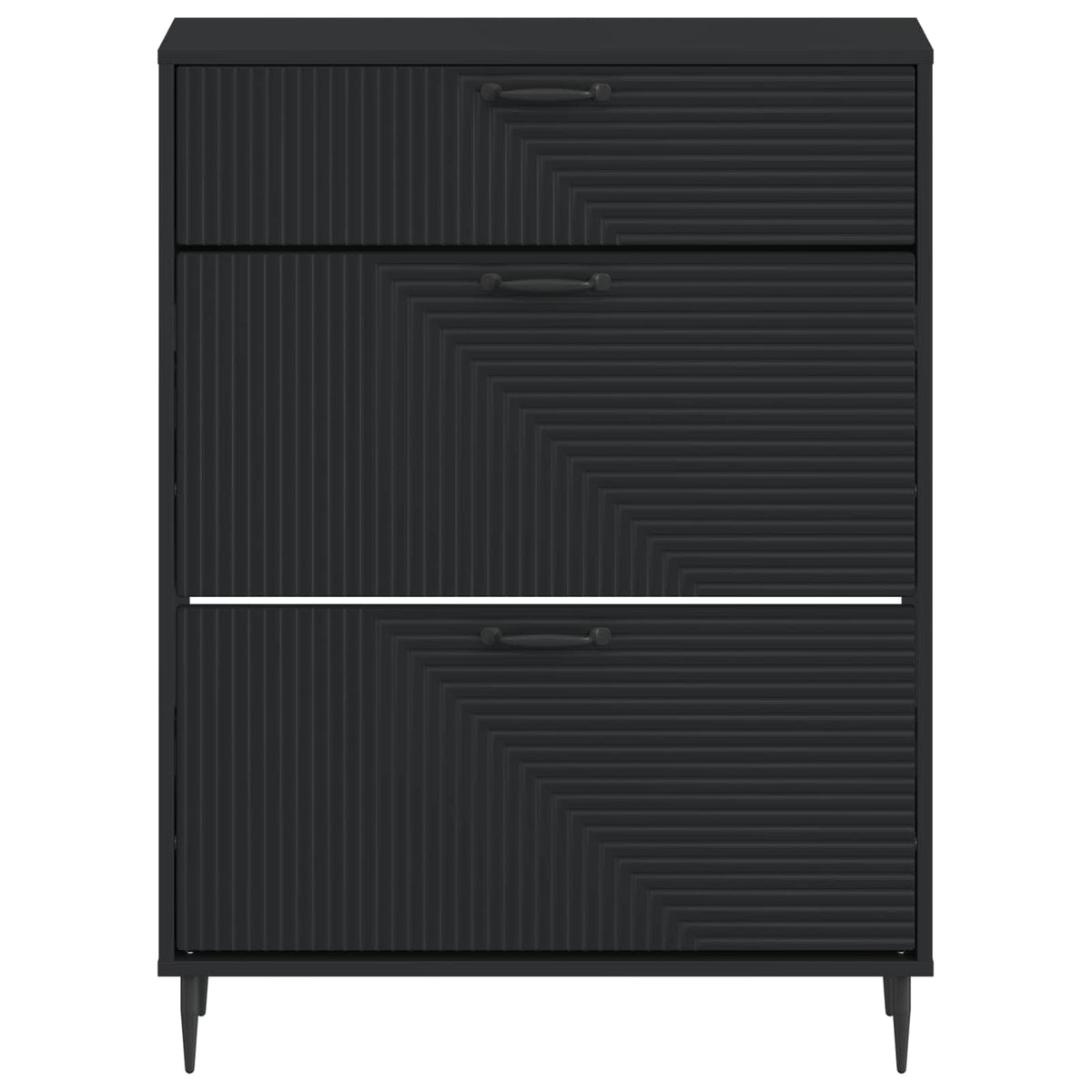 Ormar za cipele HAARLEM 78 x 24 x 103 cm Konstruirano drvo Crna