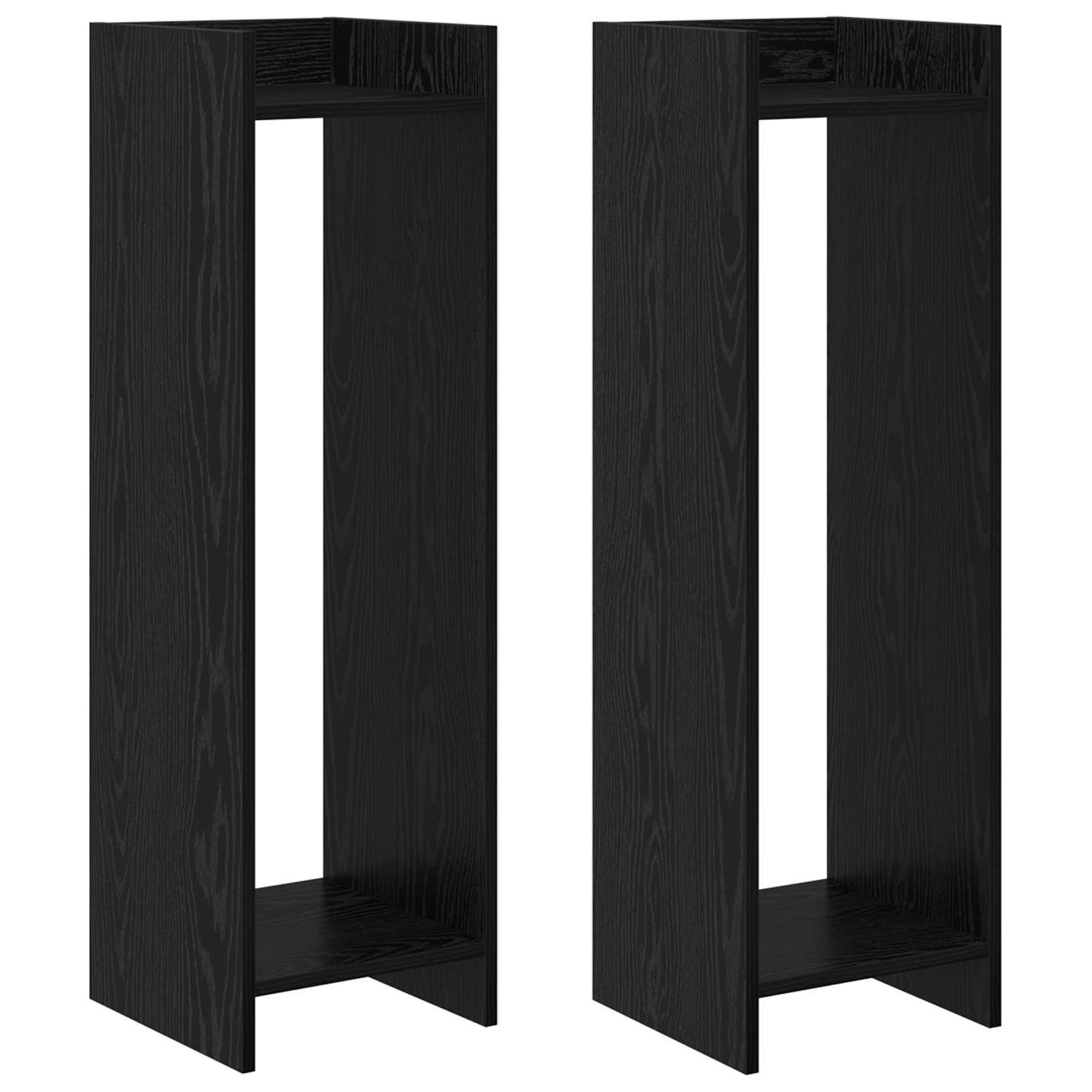 Stalak za biljke s policom 2 pcs Crni Hrast 30 x 30 x 100 cm