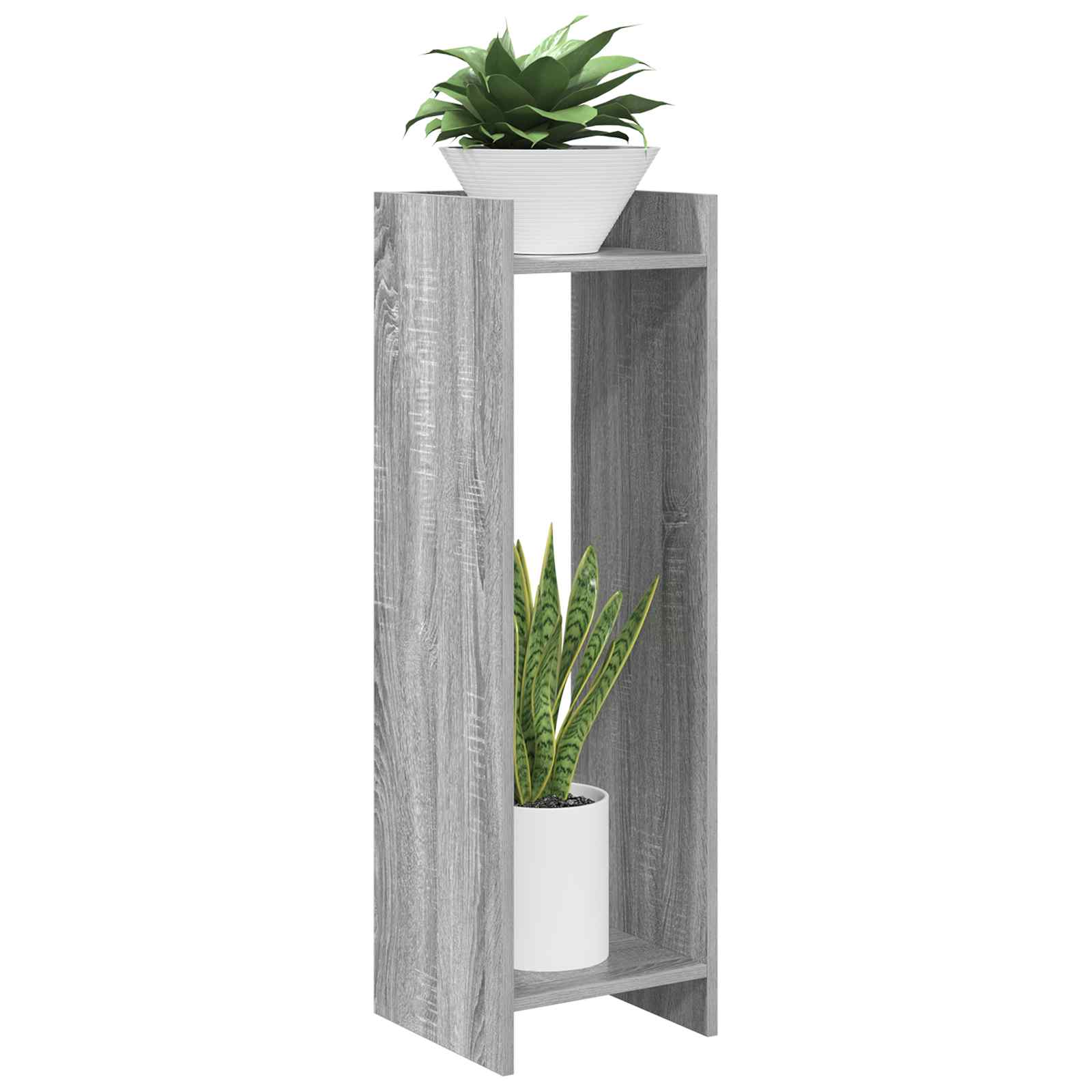 Stalak za biljke s policom 2 pcs Sivi Sonoma 30 x 30 x 100 cm