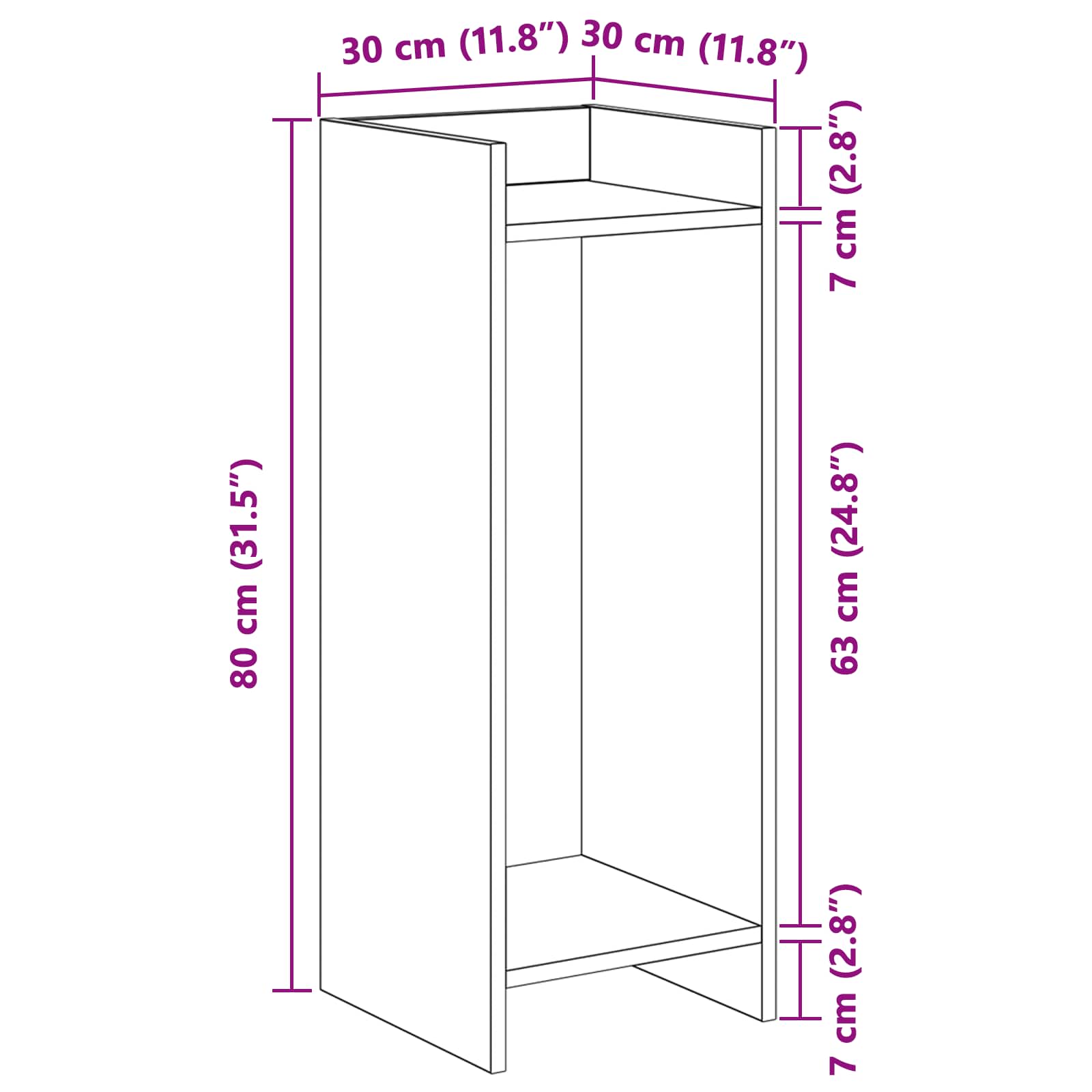 Stalak za biljke s policom 2 pcs Dimljeni Hrast 30 x 30 x 80 cm