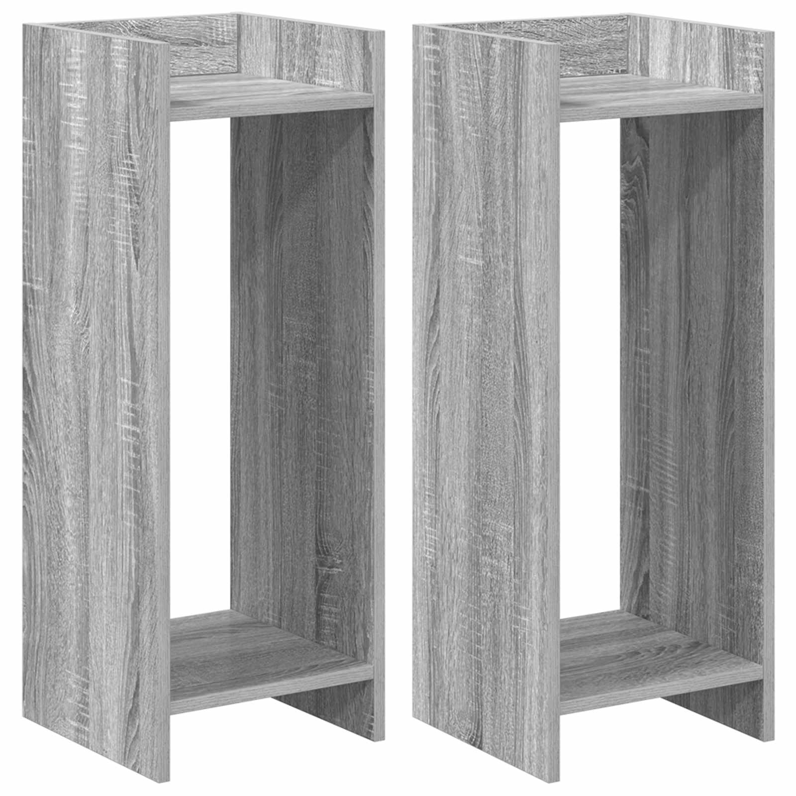Stalak za biljke s policom 2 pcs Sivi Sonoma 30 x 30 x 80 cm