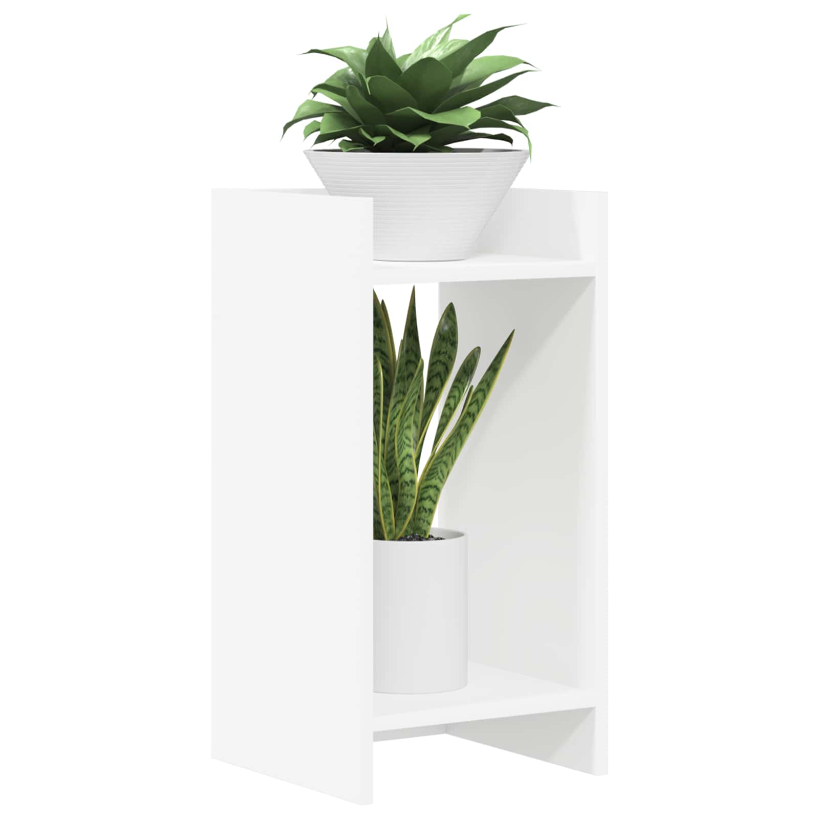 Stalak za biljke s policom 2 pcs Bijeli 30 x 30 x 60 cm