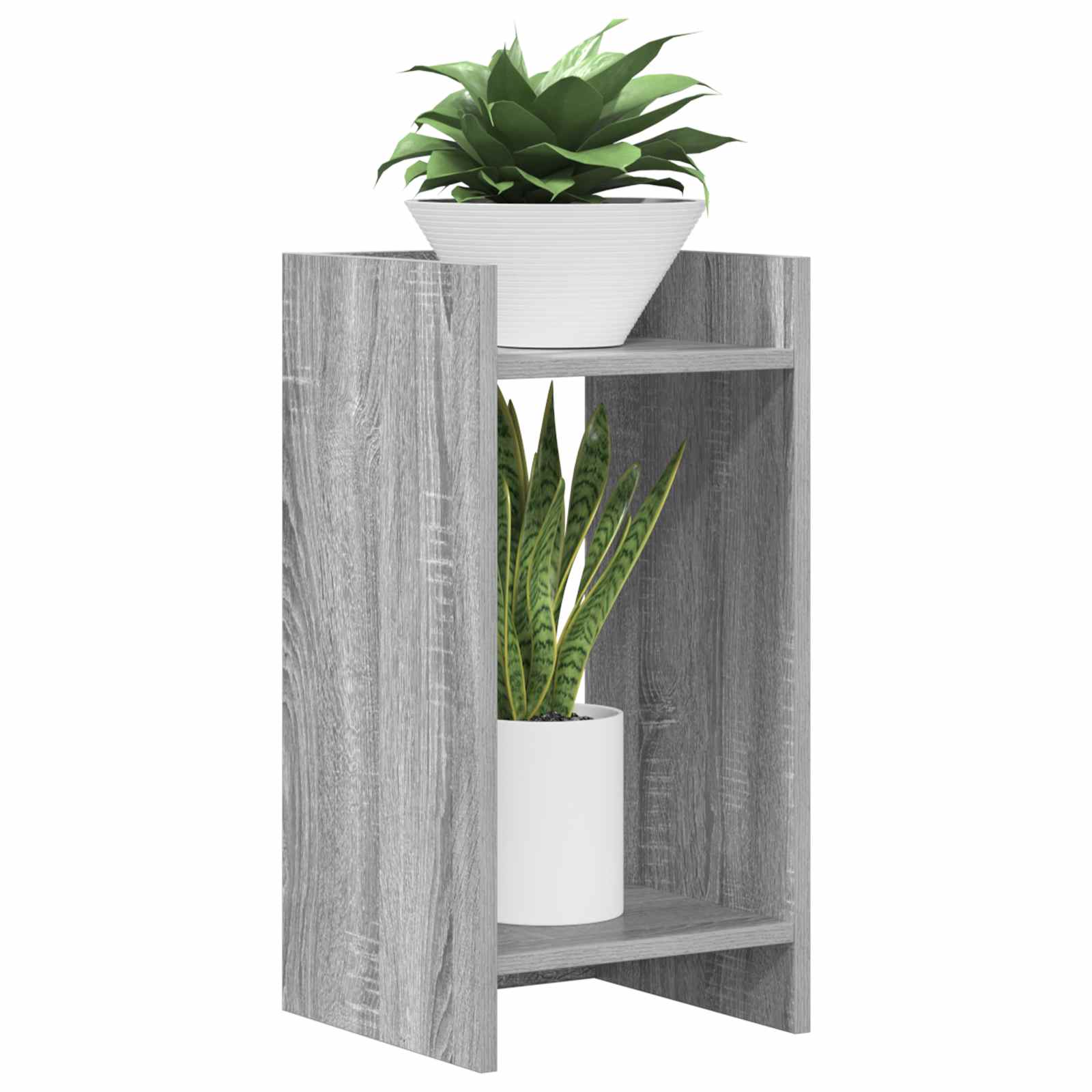 Stalak za biljke s policom 2 pcs Sivi Sonoma 30 x 30 x 60 cm