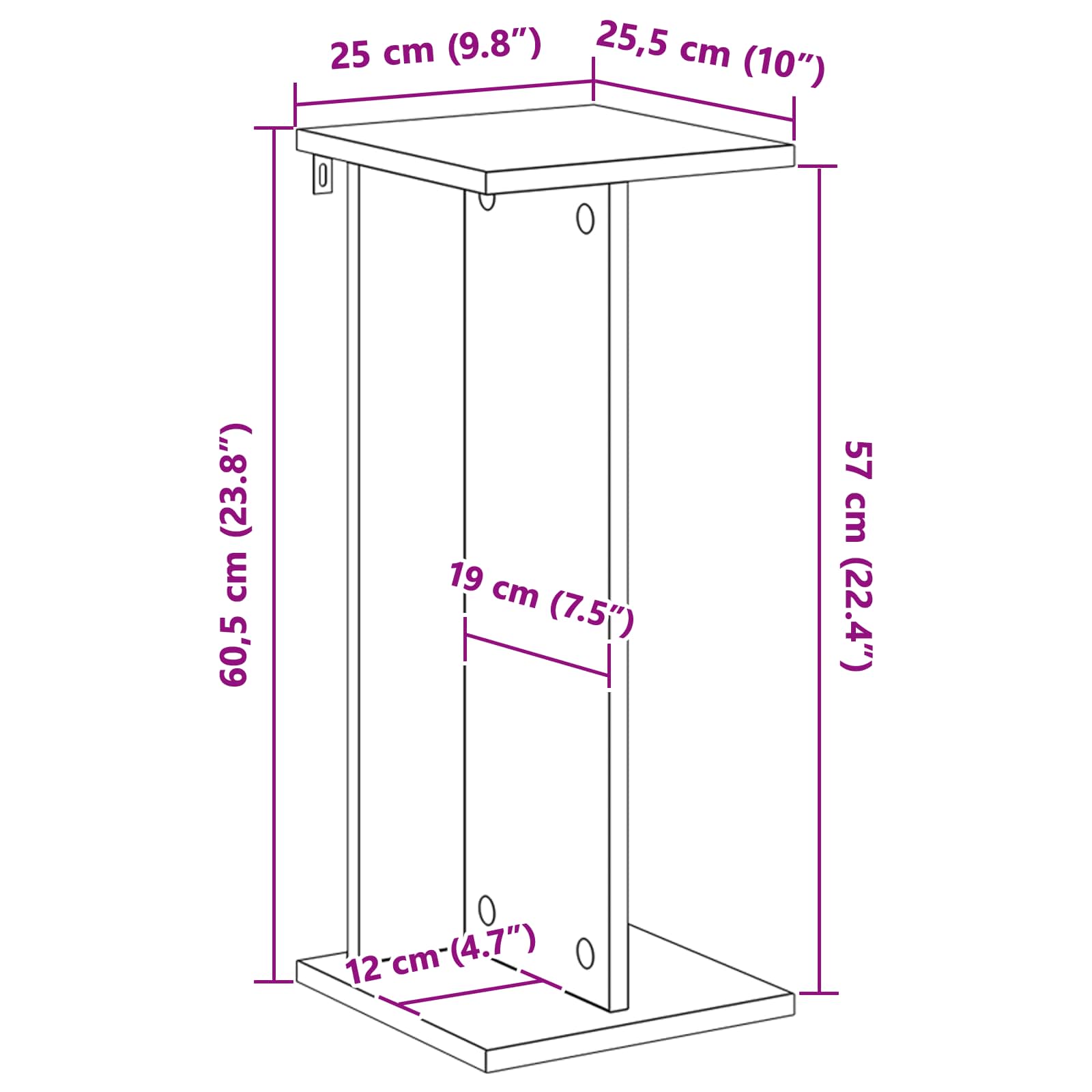 Stalak za biljke 2 pcs Dimljeni Hrast 25 x 25,5 x 60,5 cm