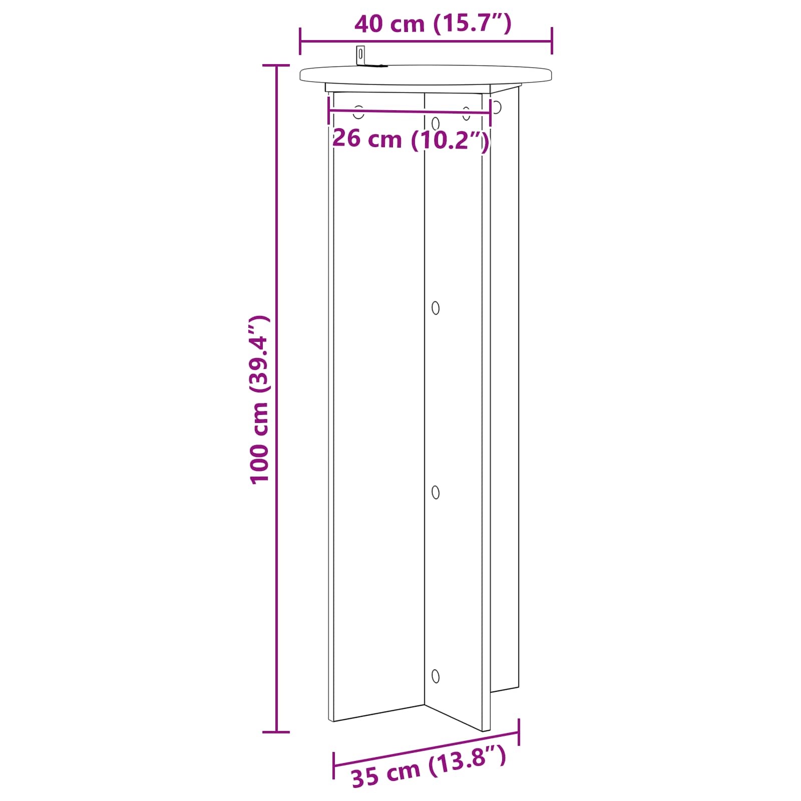 Stalak za biljke 2 pcs Staro drvo Ø40 x 100 cm