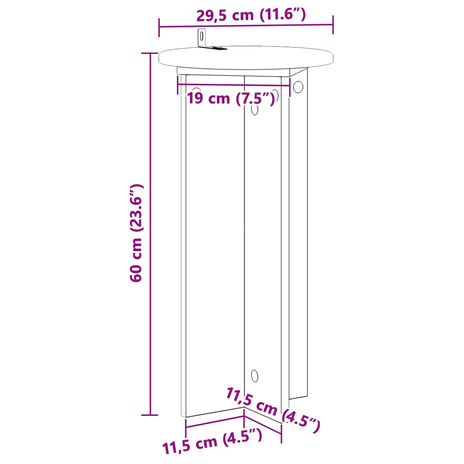Stalak za biljke 2 pcs Crna 29,5 x 29,5 x 60 cm