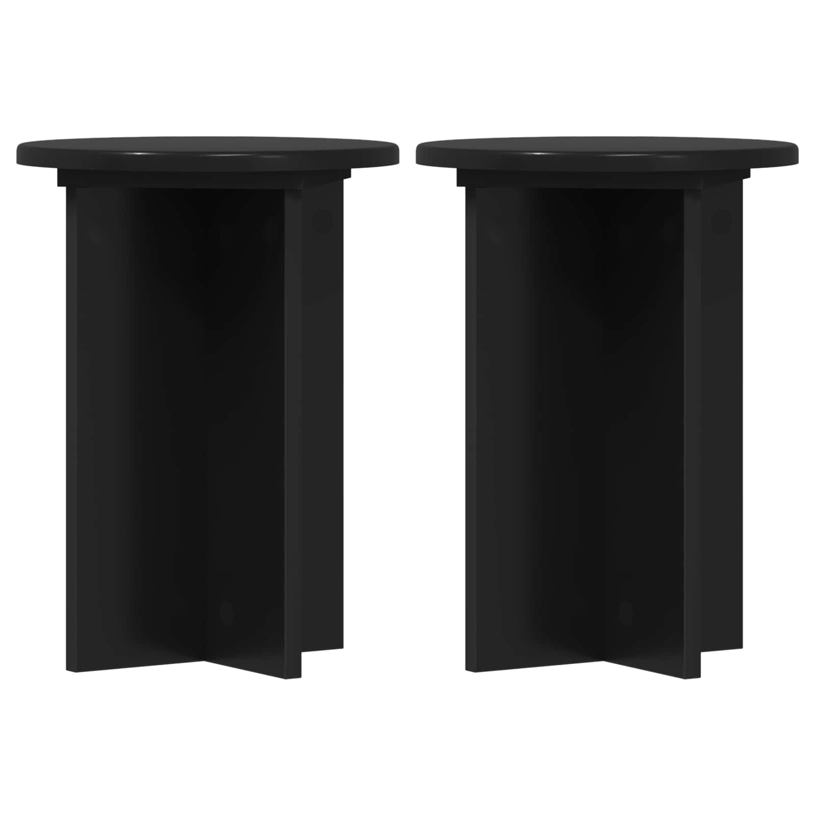 Stalak za biljke 2 pcs Crna Ø29,5 x 40 cm Konstruirano drvo