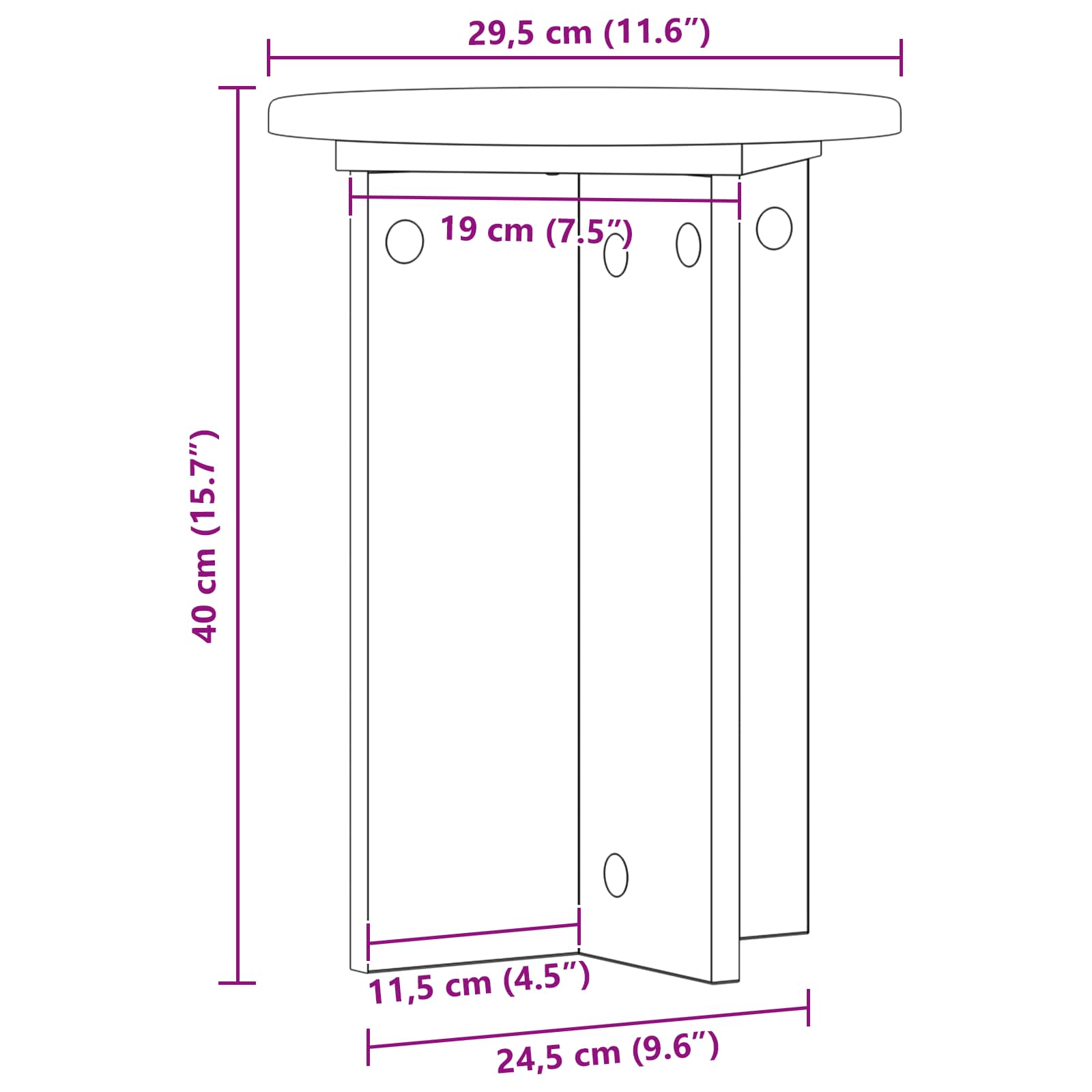 Stalak za biljke 2 pcs Crna Ø29,5 x 40 cm Konstruirano drvo