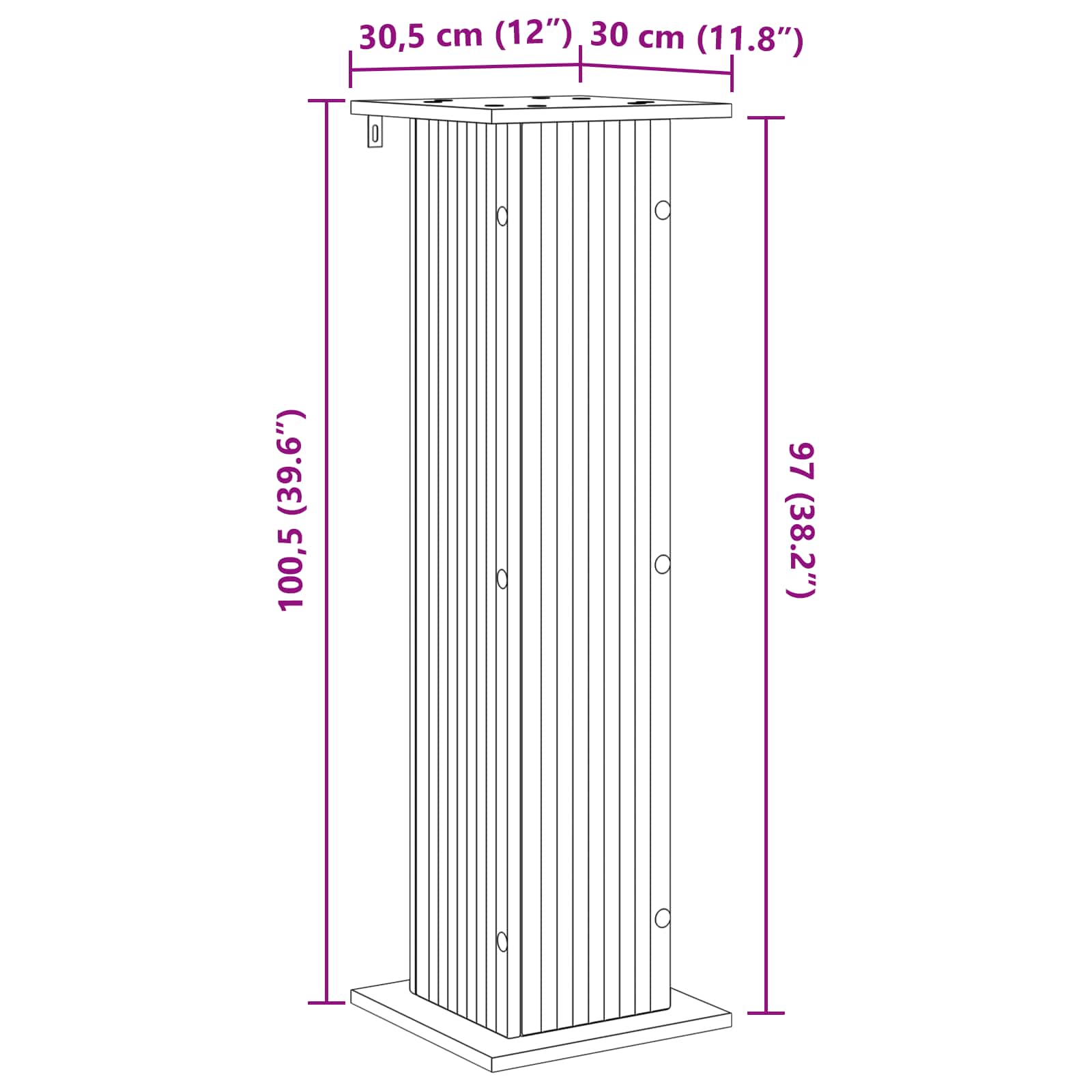 Stalak za biljke Dimljeni hrast 30,5 x 30 x 100,5 cm