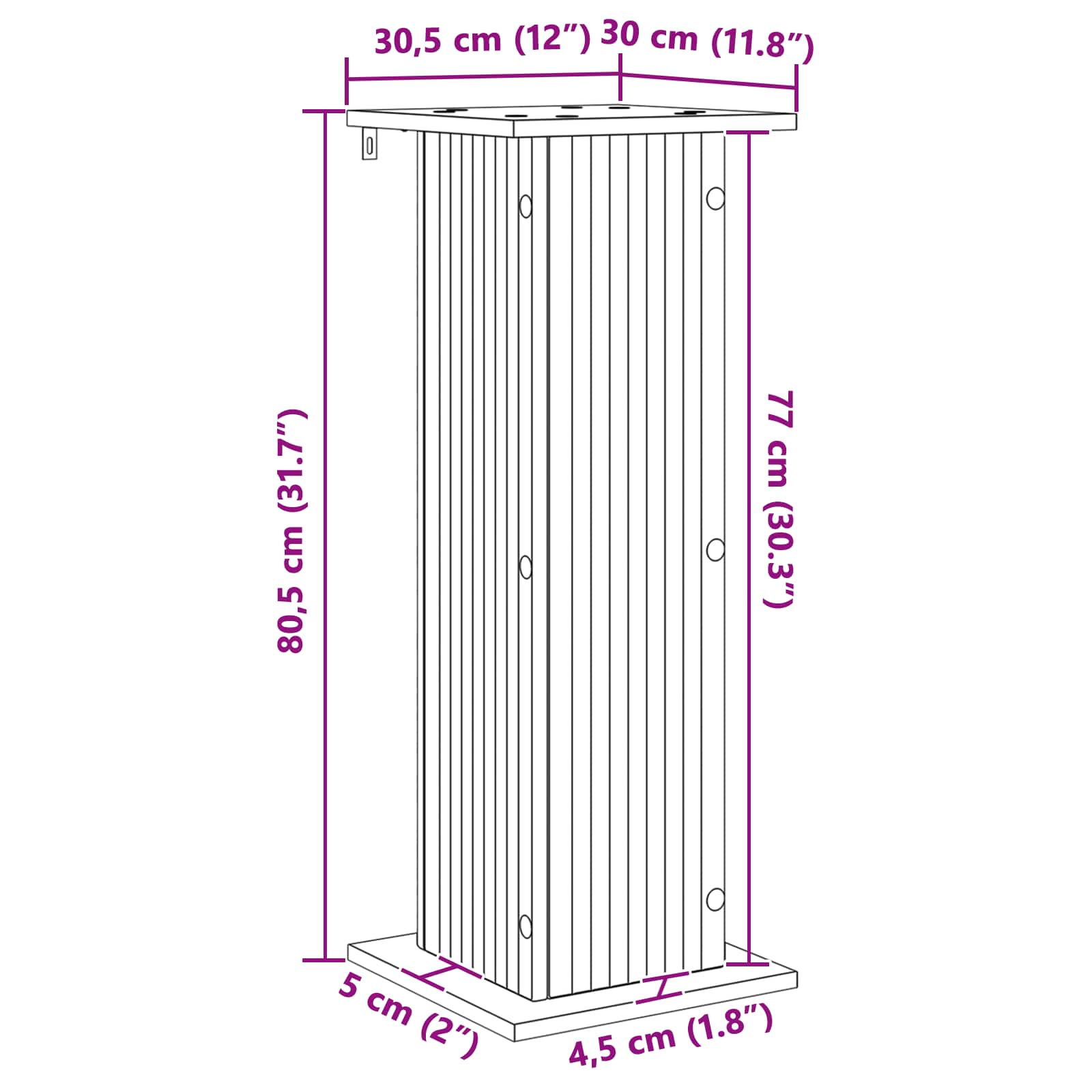 Stalak za biljke 2 pcs Bijela 30,5 x 30 x 80,5 cm