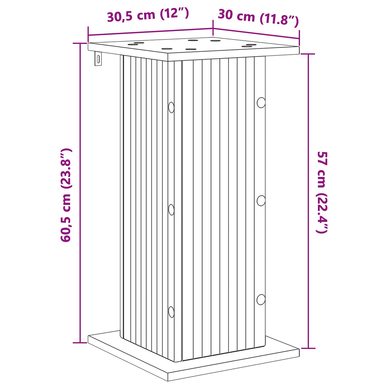 Stalak za biljke 2 pcs Bijela visokog sjaja 30,5 x 30 x 60,5 cm