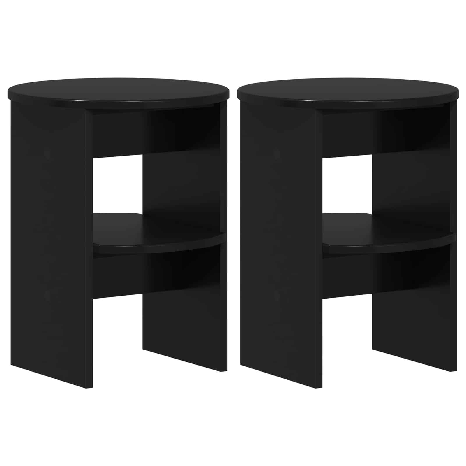 Pomoćni ormarić 2 pcs Crna Ø40 x 50 cm Konstrukcijsko drvo