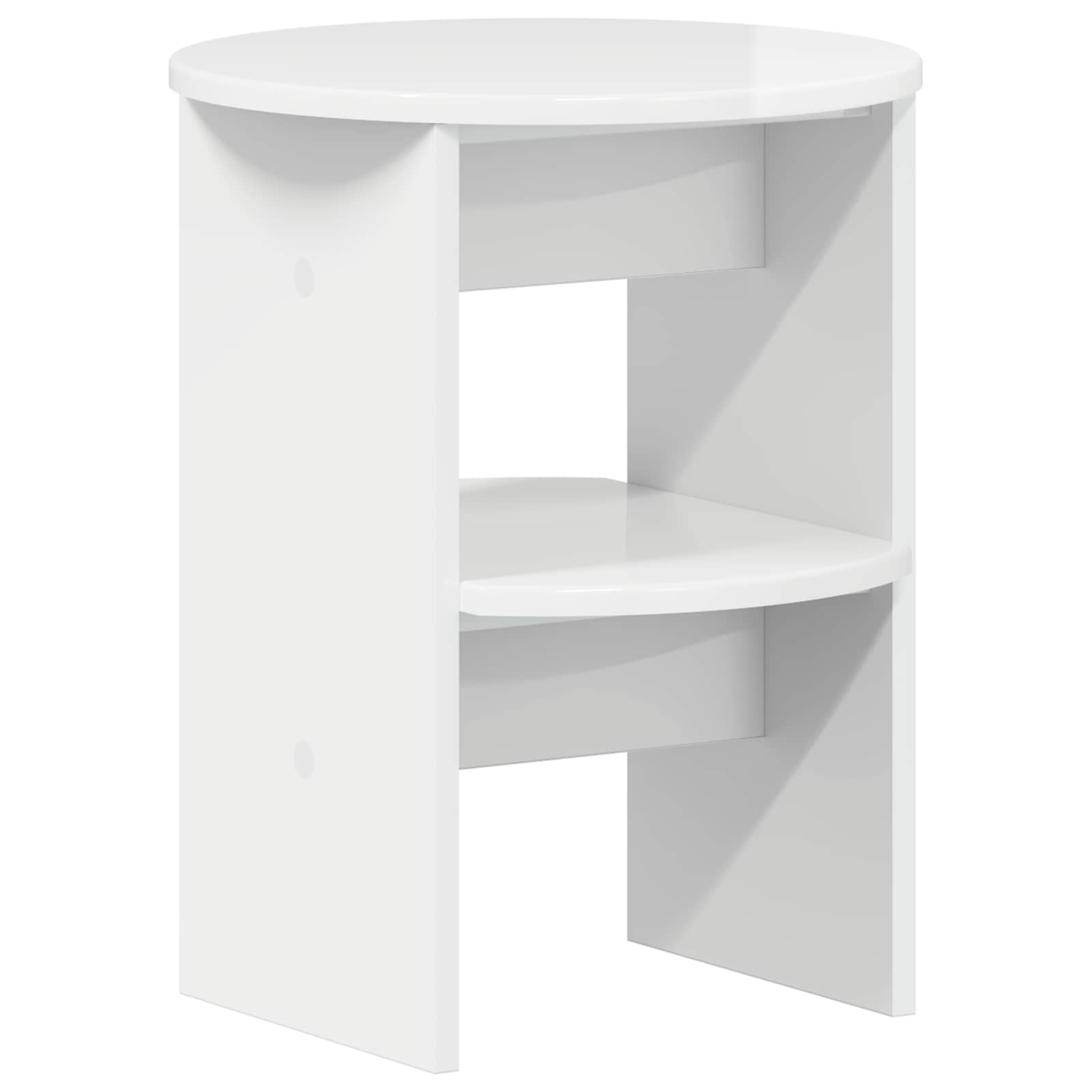 Pomoćni ormarić 2 pcs Visoki Sjaj Bijeli Ø40 x 50 cm