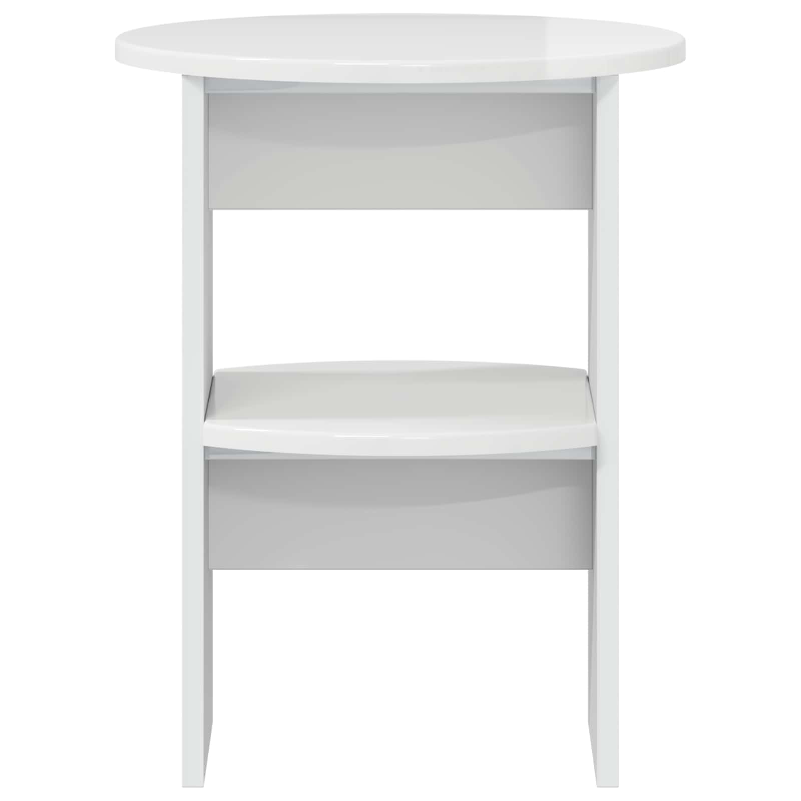 Pomoćni ormarić 2 pcs Visoki Sjaj Bijeli Ø40 x 50 cm