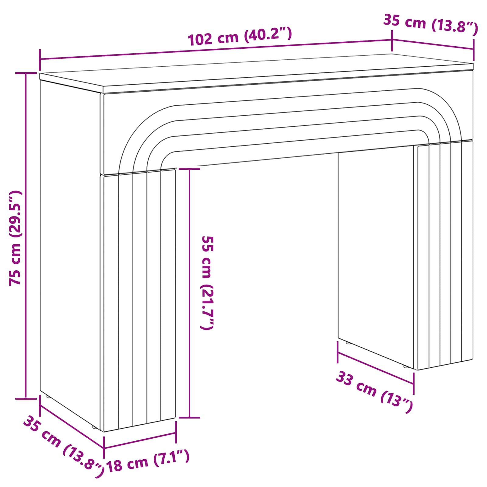 Kava Stol Crna 102 x 35 x 75 cm Konstruirano drvo
