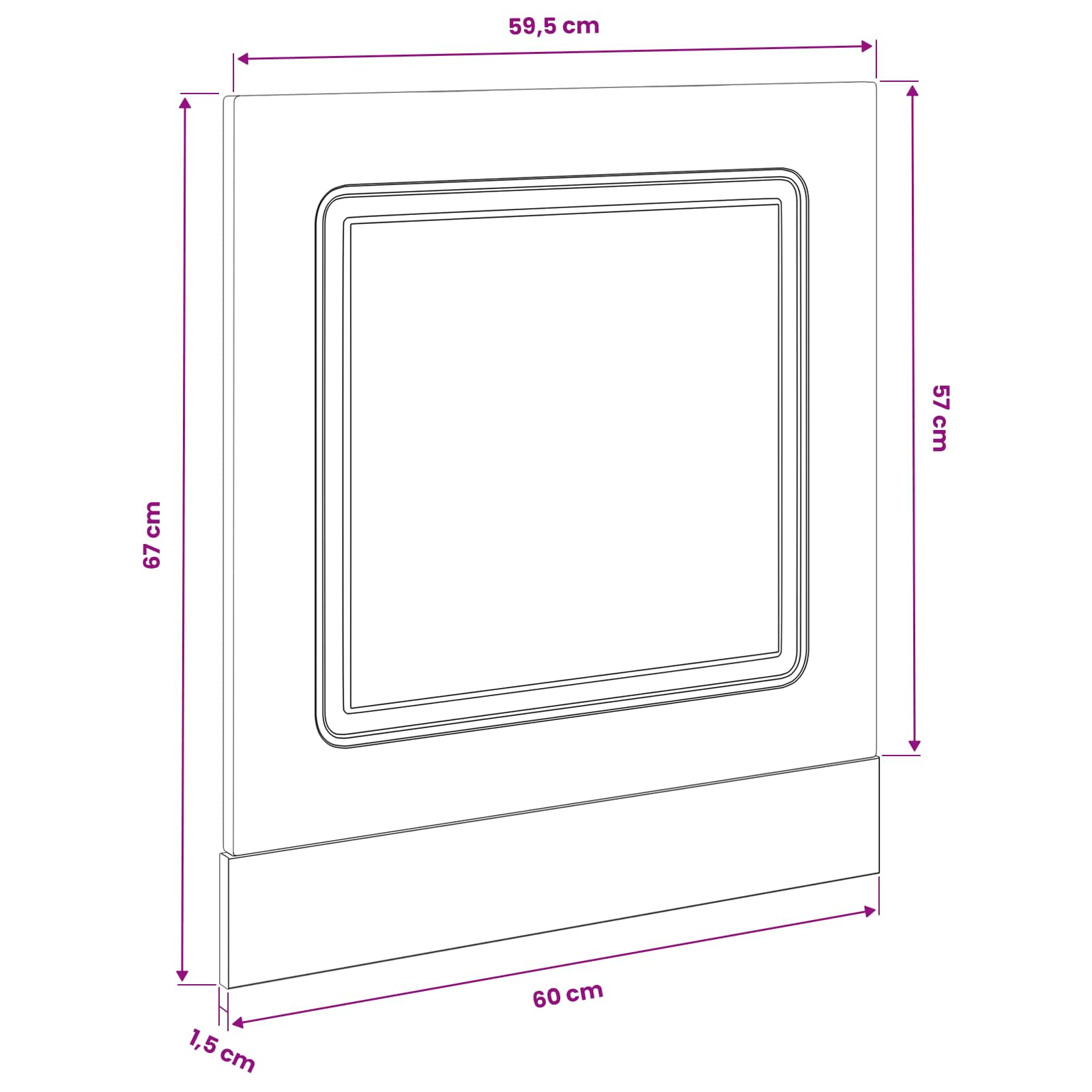 Ploča za perilicu posuđa Kalmar Crni hrast 60 x 1,5 x 57 cm