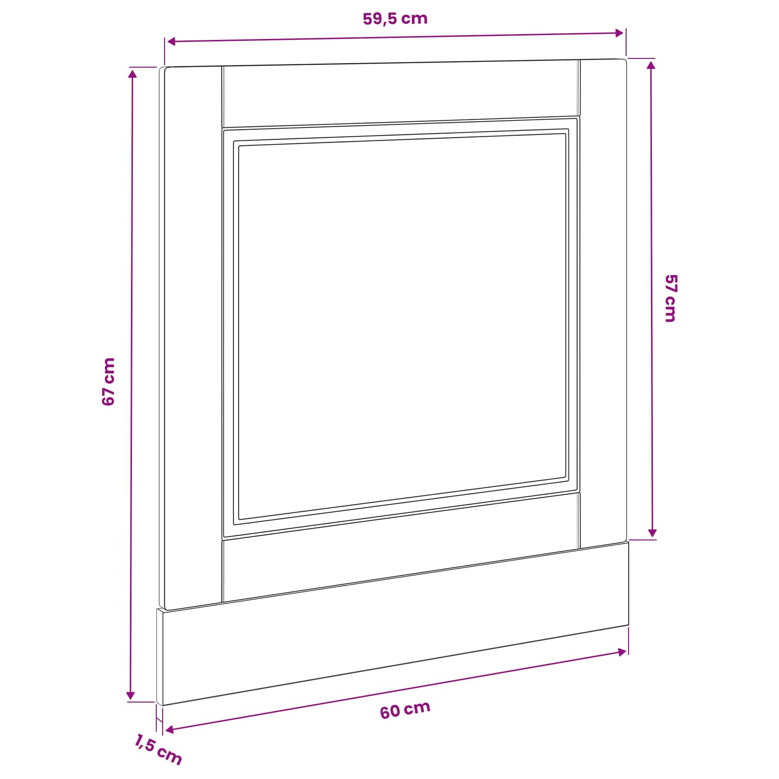 Ploča za perilicu posuđa Crni hrast 60 x 1,5 x 57 cm