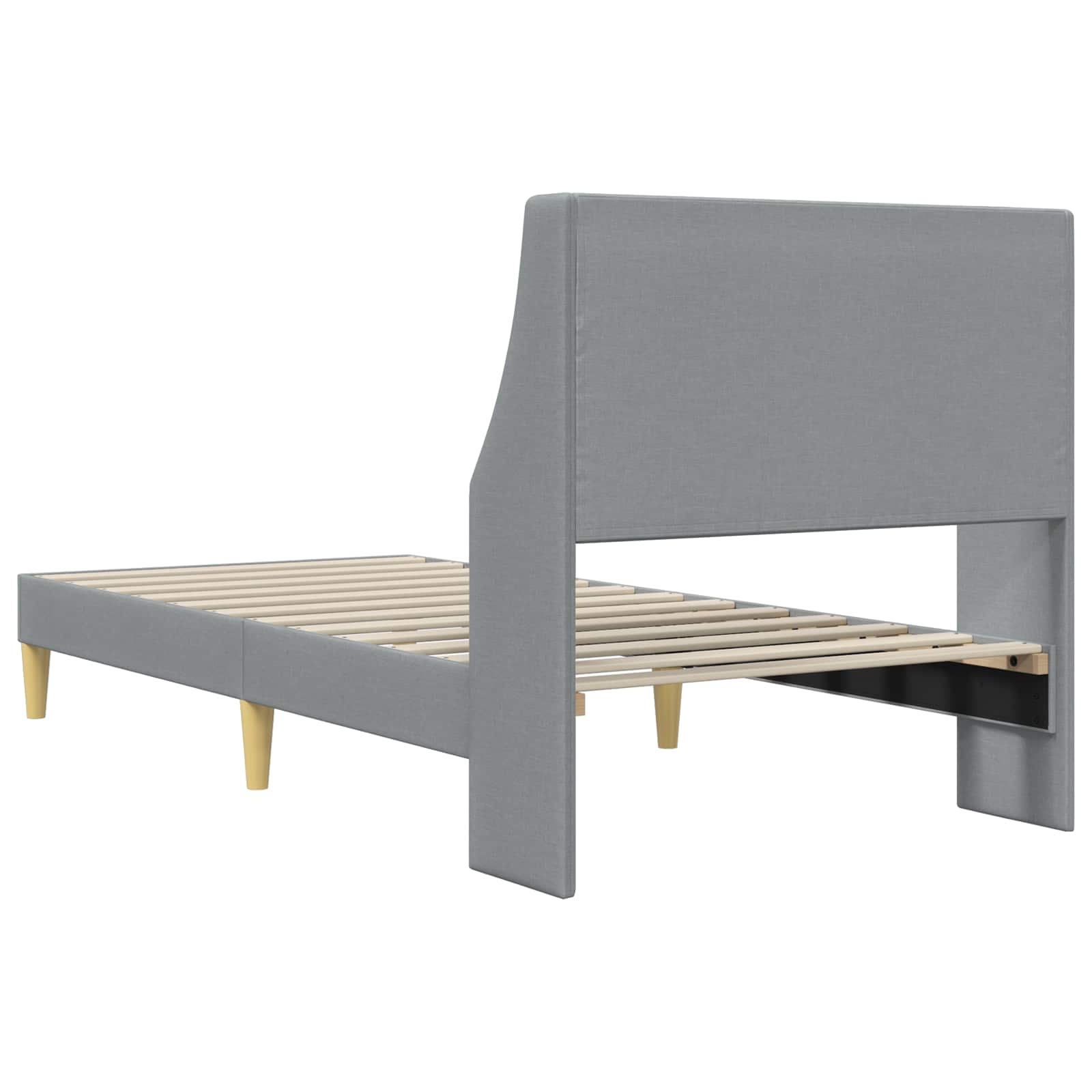 Krevetna konstrukcija Svijetlo siva 90 x 200 cm tkanina