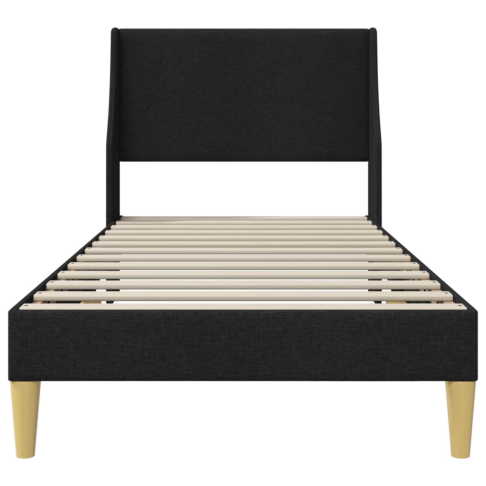 Krevetna konstrukcija Jednobojno Crna 90 x 200 cm tkanina