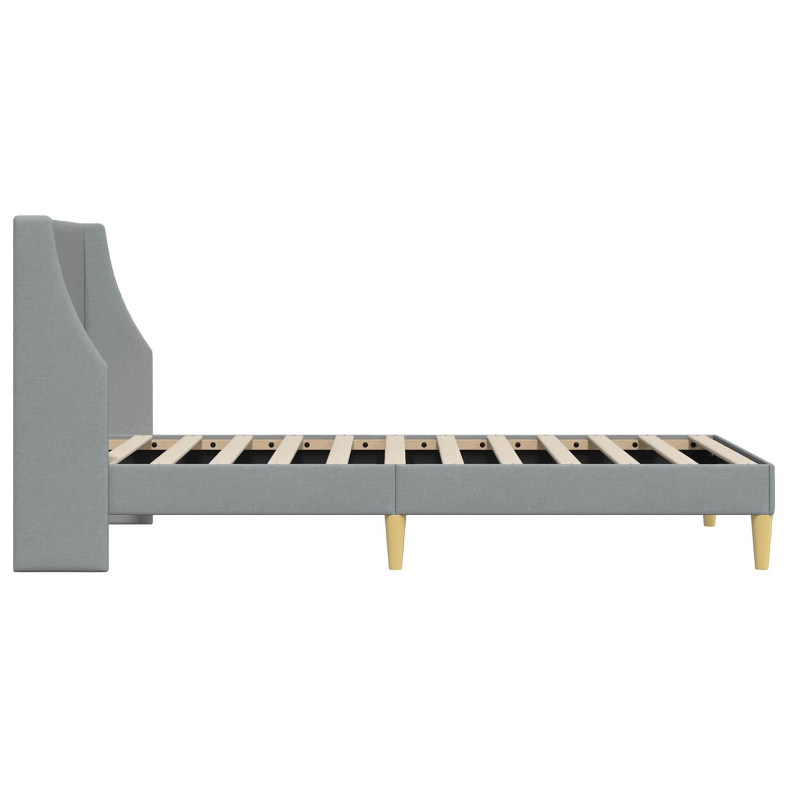 Krevetna konstrukcija Svijetlo siva 100 x 200 cm tkanina