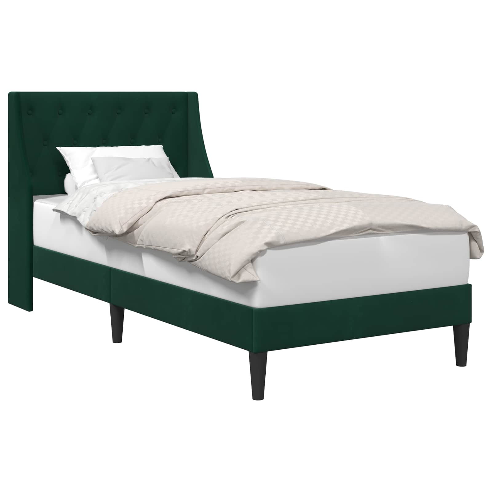 Krevetna konstrukcija Tamnozelena 90 x 190 cm Baršun