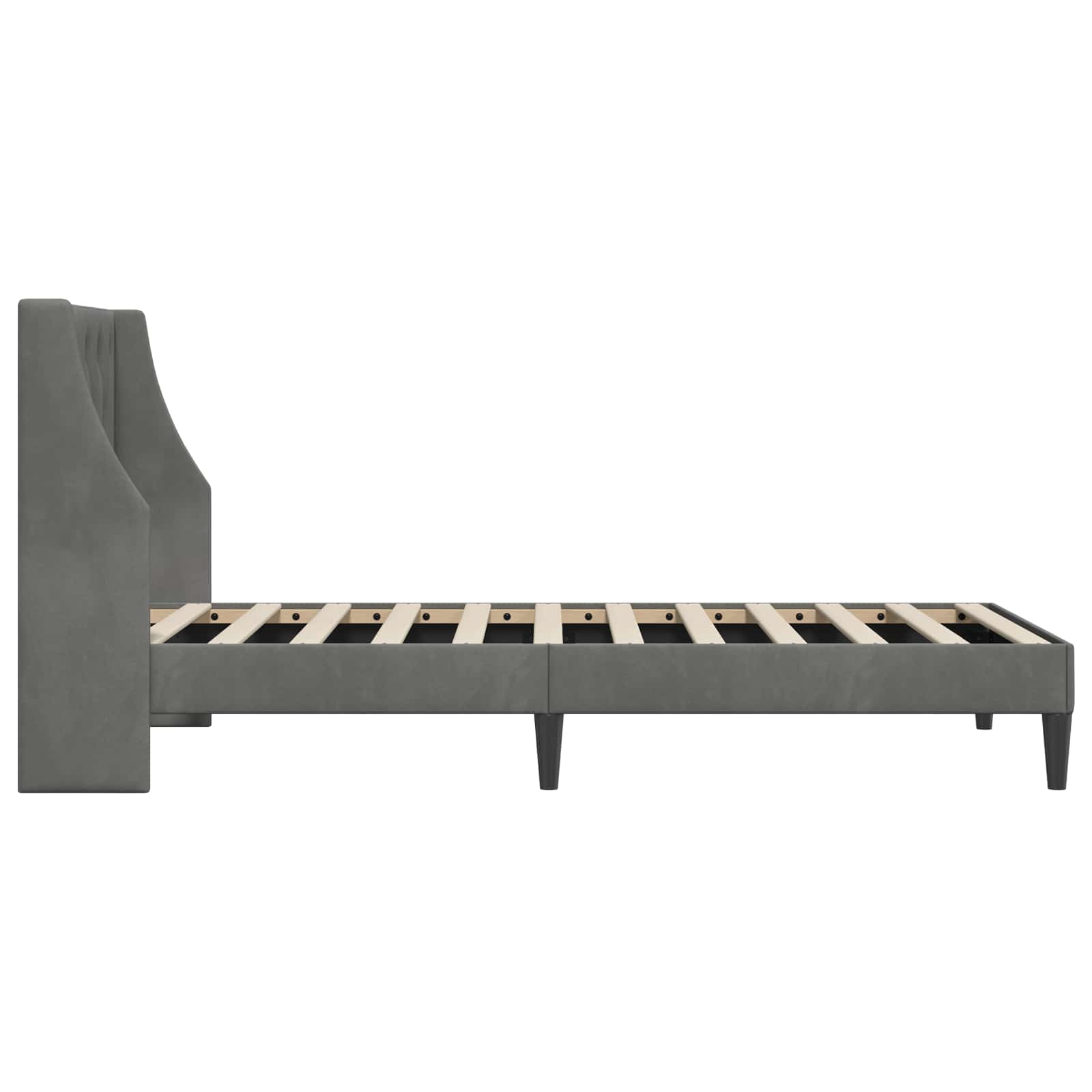 Krevetna konstrukcija Tamno siva 90 x 200 cm Baršun