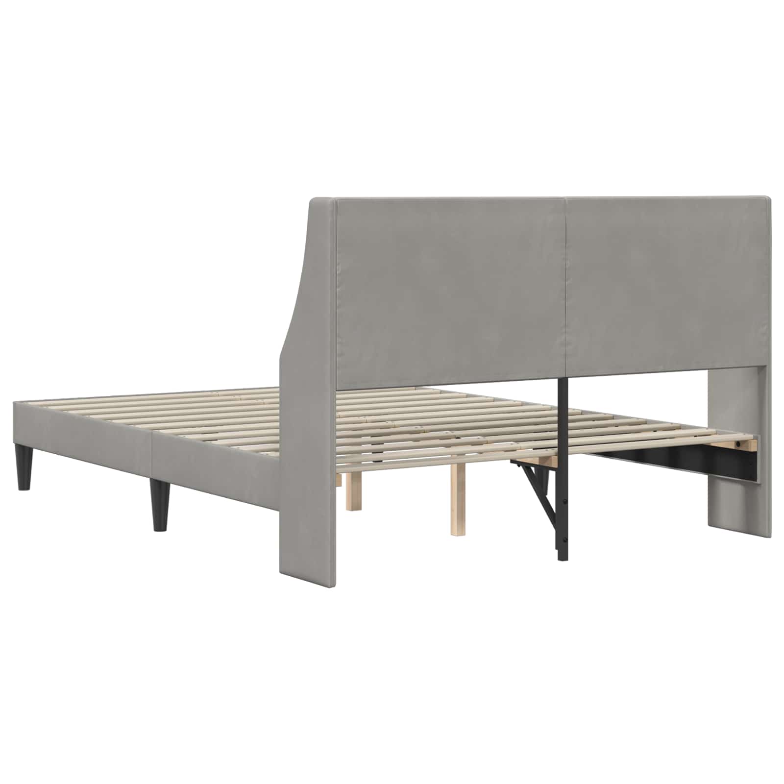 Krevetna konstrukcija Svijetlo siva 120 x 190 cm Baršun