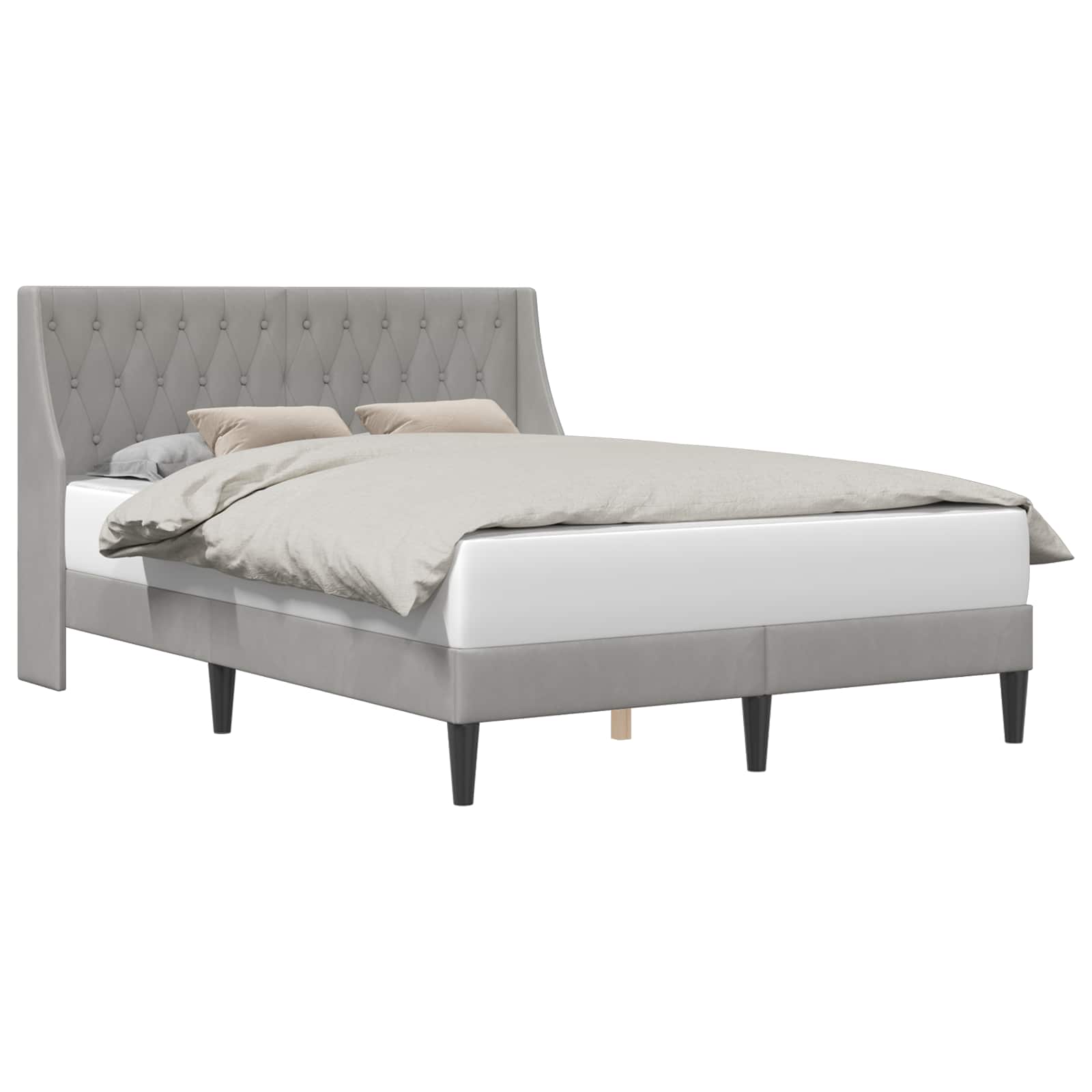 Krevetna konstrukcija Svijetlo siva 140 x 190 cm Baršun